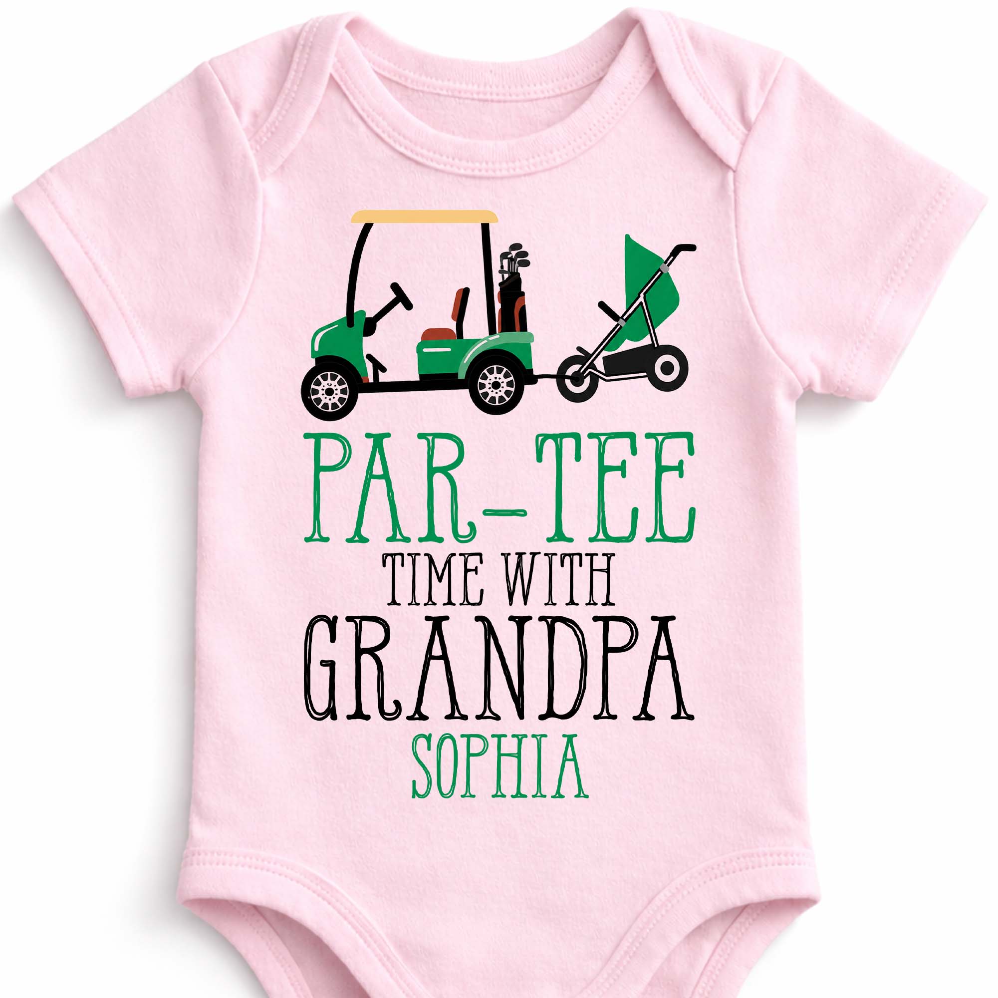 Personalized Golf Cart Baby Onesie Custom Gift for Grandpa Baby Onesie GradoCreations