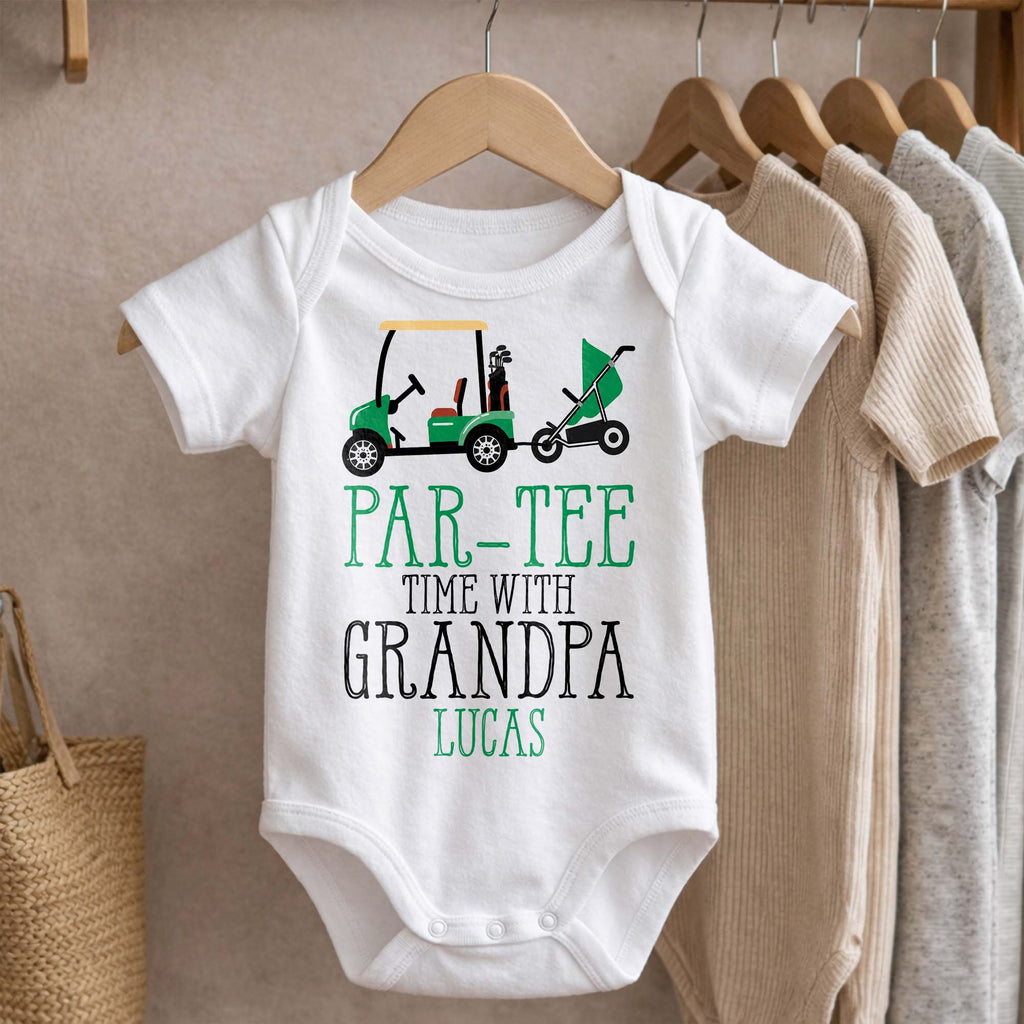 Personalized Golf Cart Baby Onesie Custom Gift for Grandpa Baby Onesie GradoCreations