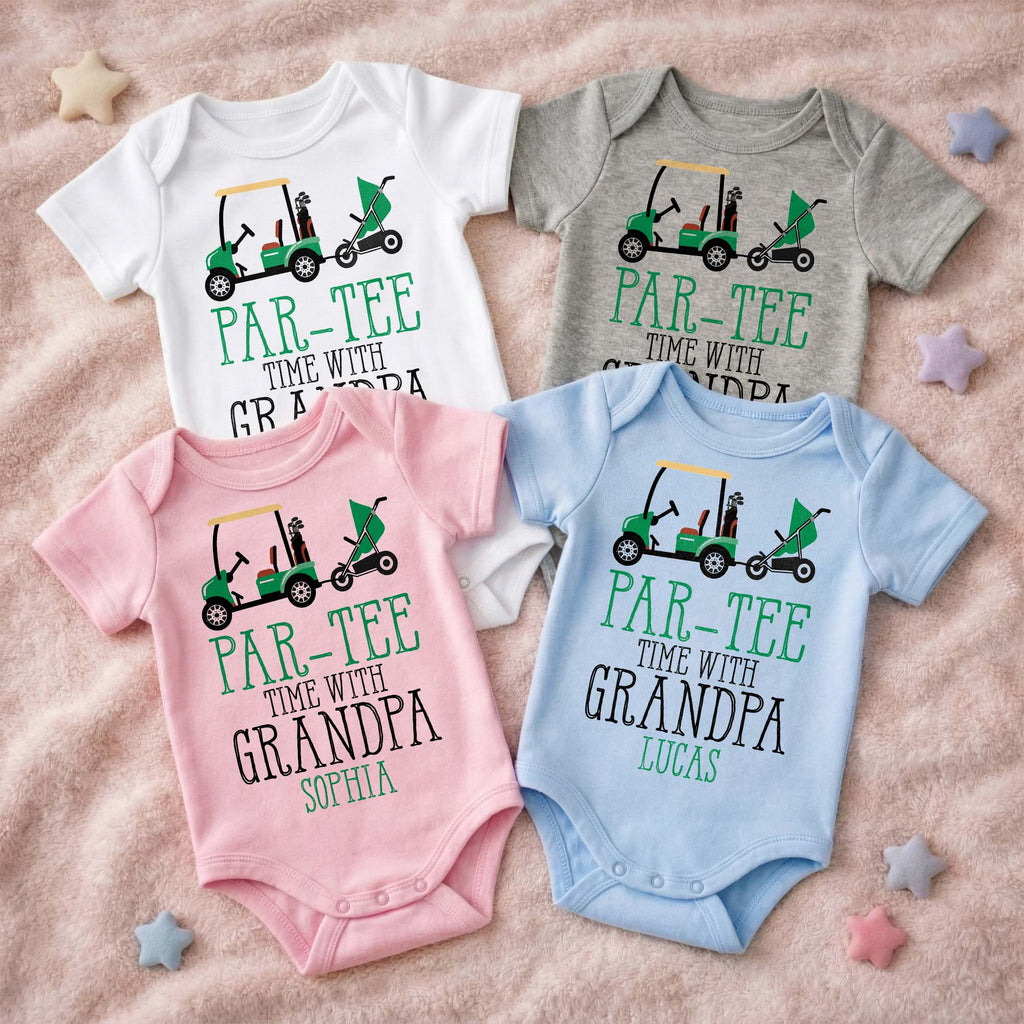 Personalized Golf Cart Baby Onesie Custom Gift for Grandpa Baby Onesie GradoCreations