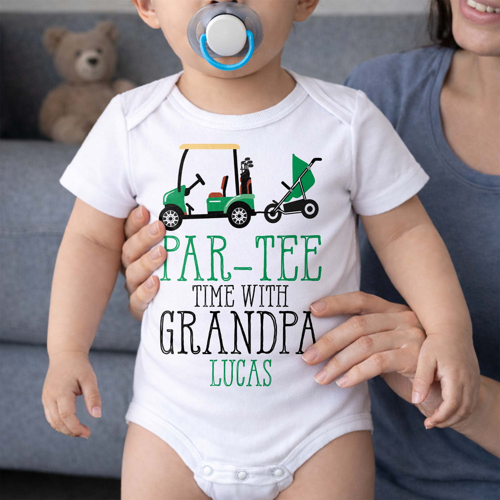 Personalized Golf Cart Baby Onesie Custom Gift for Grandpa Baby Onesie GradoCreations