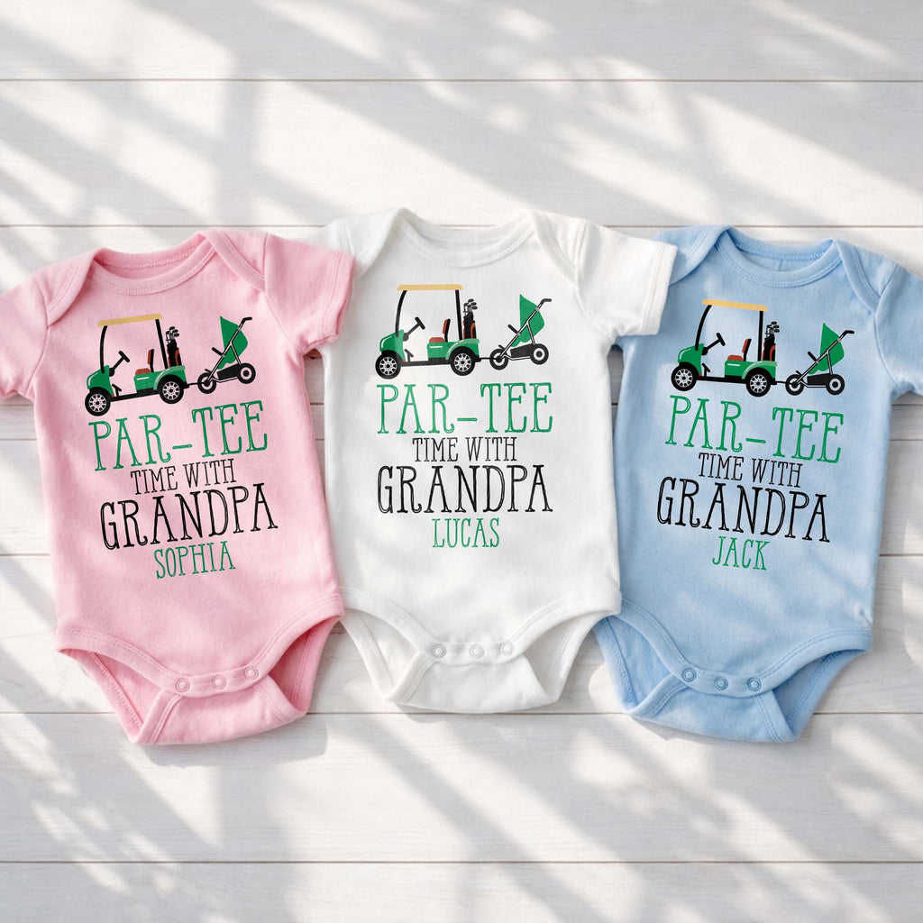 Personalized Golf Cart Baby Onesie Custom Gift for Grandpa Baby Onesie GradoCreations