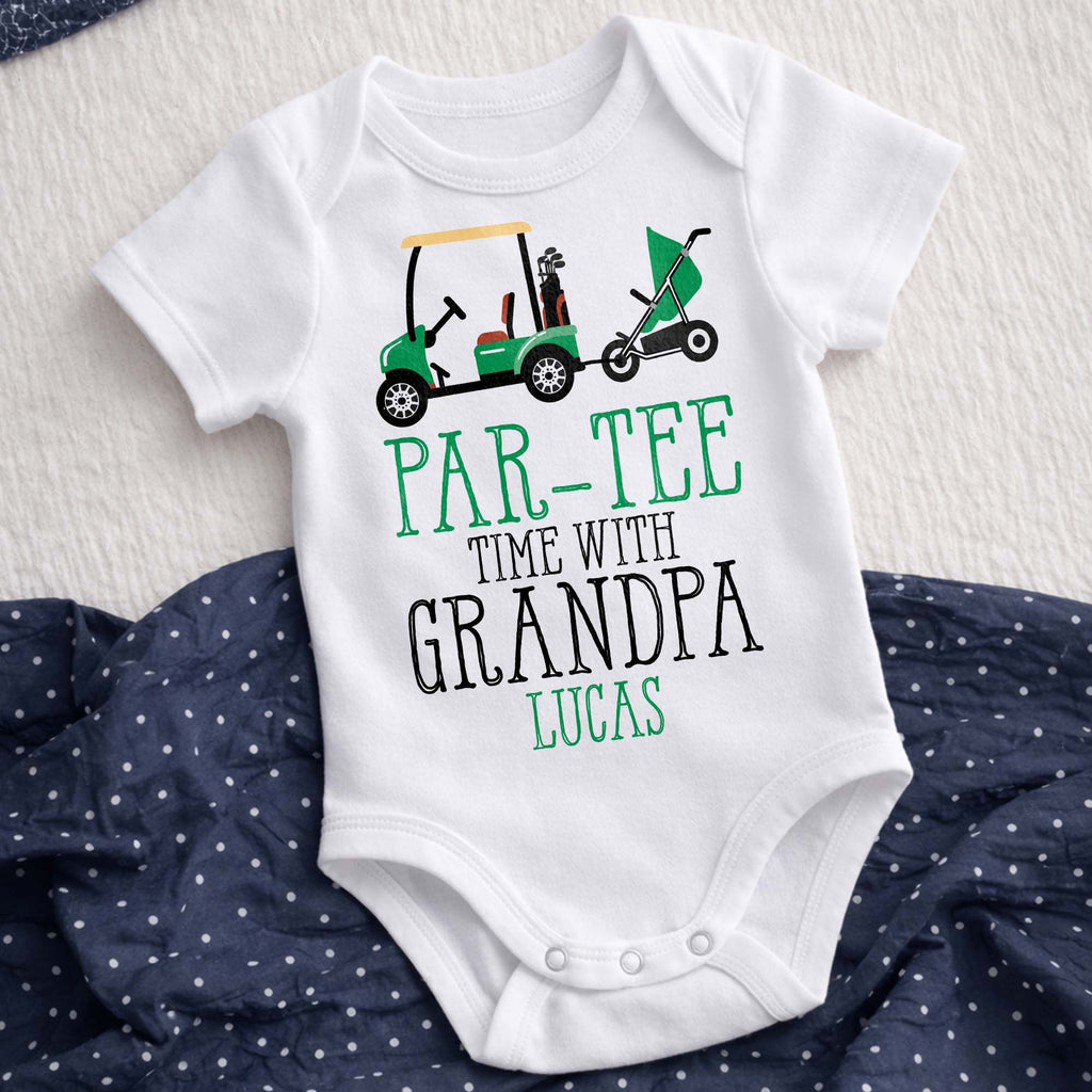 Personalized Golf Cart Baby Onesie Custom Gift for Grandpa Baby Onesie GradoCreations