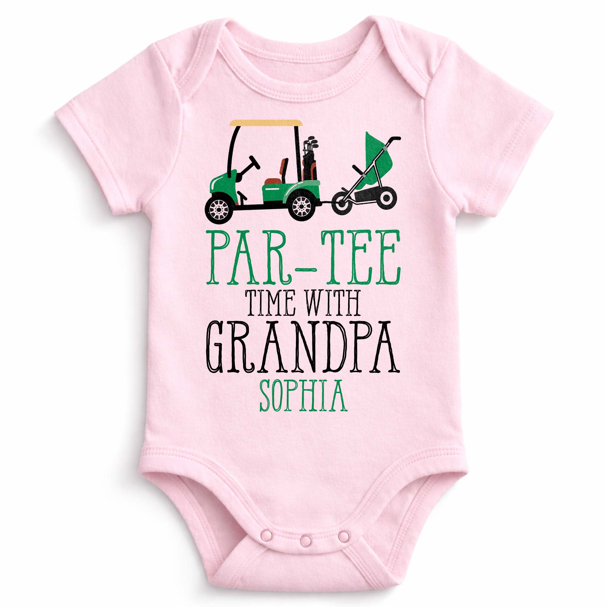 Personalized Golf Cart Baby Onesie Custom Gift for Grandpa Baby Onesie GradoCreations