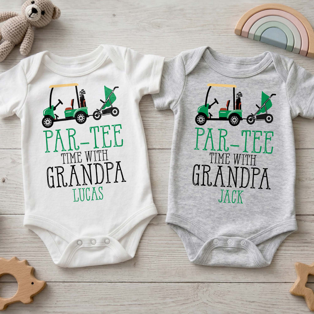 Personalized Golf Cart Baby Onesie Custom Gift for Grandpa Baby Onesie GradoCreations