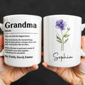 Personalized Birth Month Flower Mug Custom Gift for Grandma Edge-to-edge Mug GradoCreations