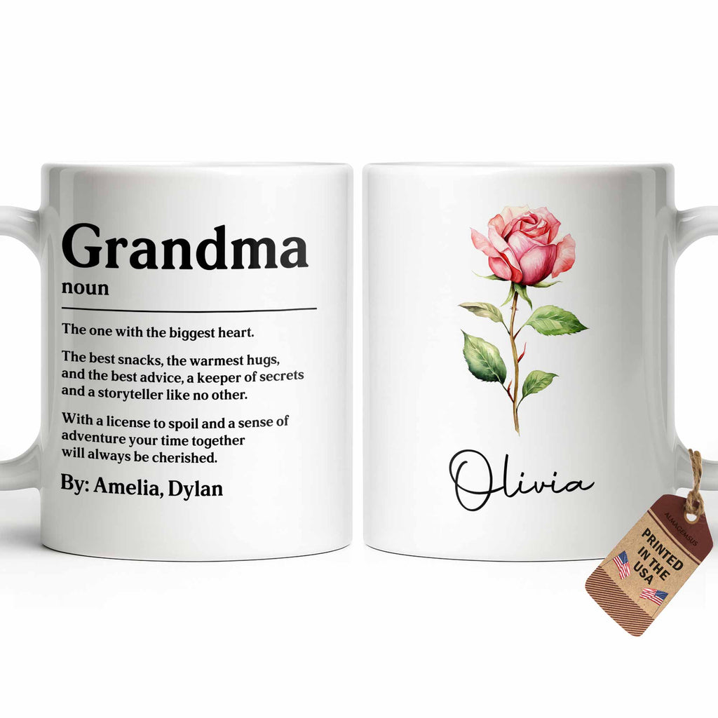 Personalized Birth Month Flower Mug Custom Gift for Grandma Edge-to-edge Mug GradoCreations