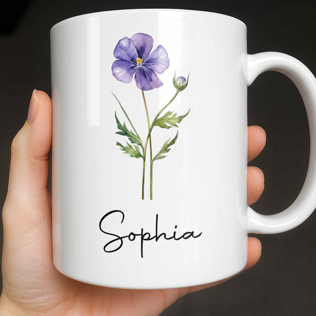 Personalized Birth Month Flower Mug Custom Gift for Grandma Edge-to-edge Mug GradoCreations