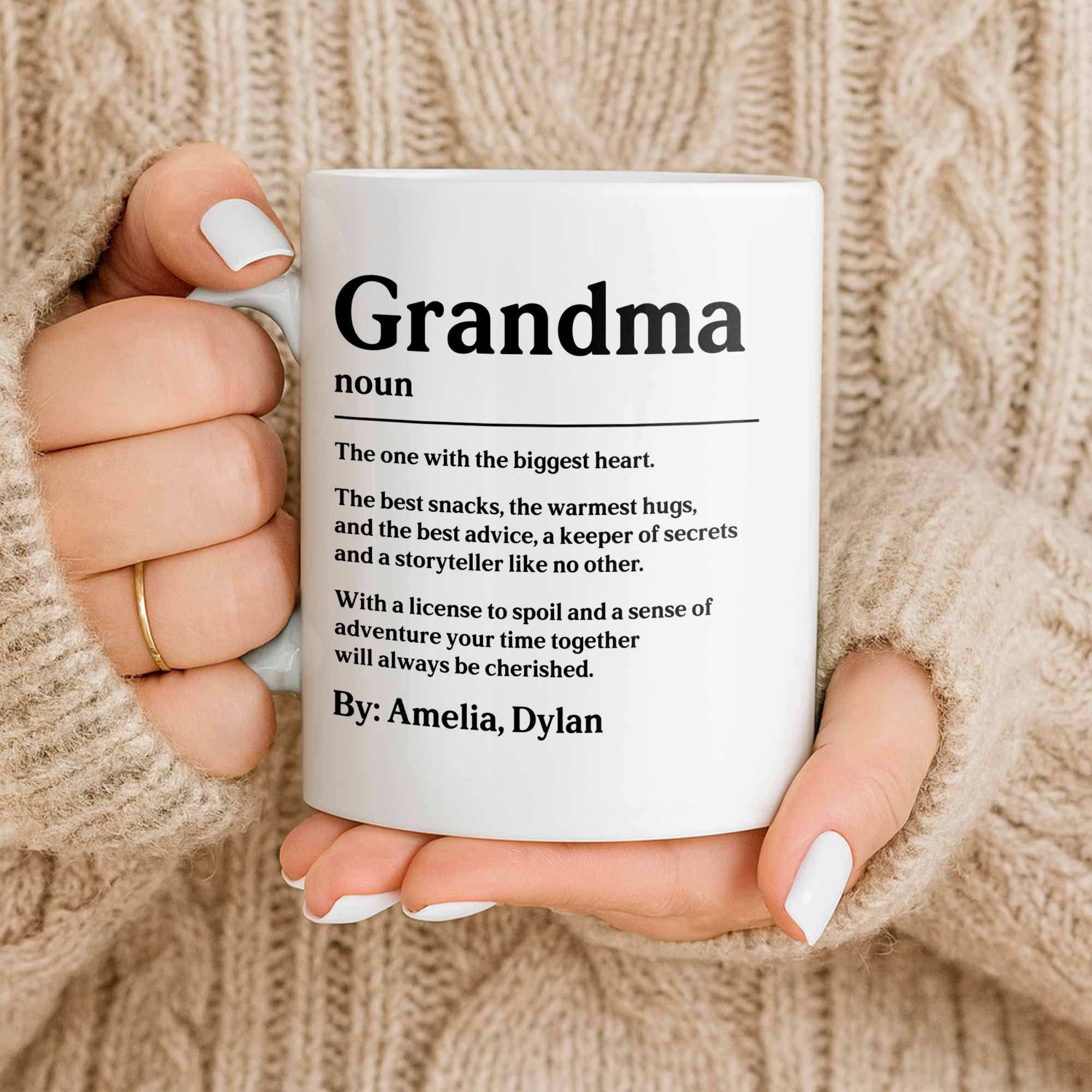 Personalized Birth Month Flower Mug Custom Gift for Grandma Edge-to-edge Mug GradoCreations