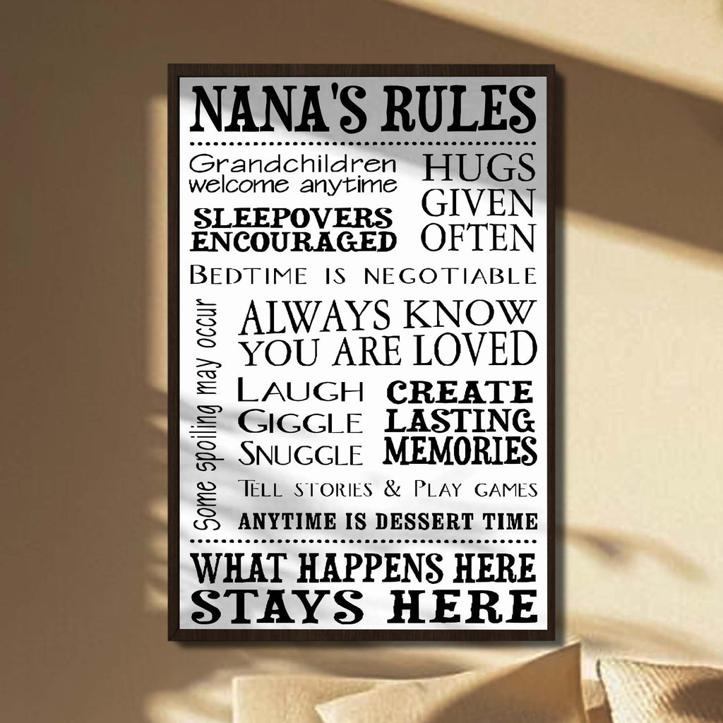 Personalized Family Rules Poster Custom Gift for Grandma Poster GradoCreations