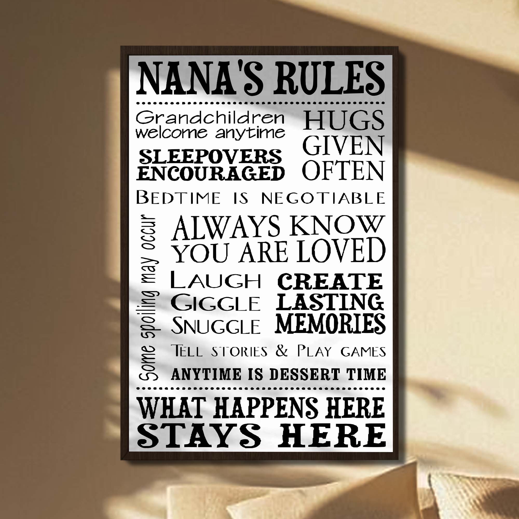 Personalized Family Rules Poster Custom Gift for Grandma Poster GradoCreations
