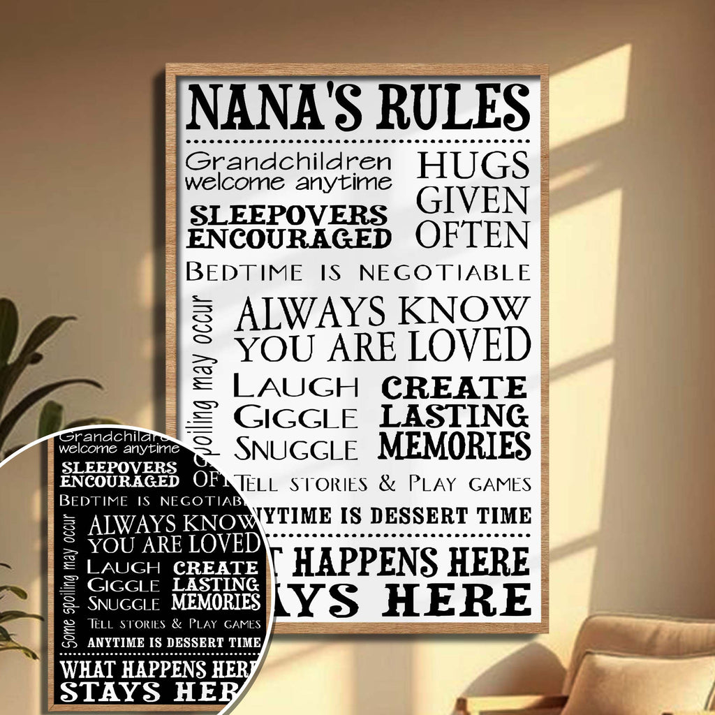 Personalized Family Rules Poster Custom Gift for Grandma Poster GradoCreations