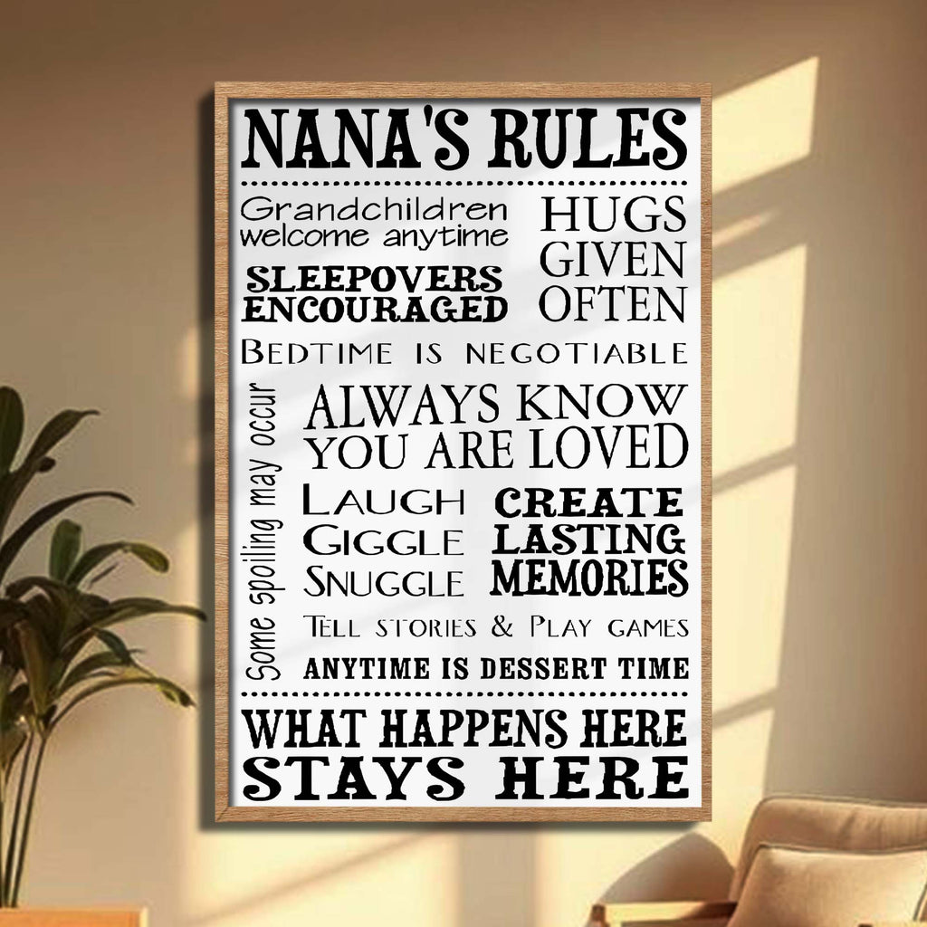 Personalized Family Rules Poster Custom Gift for Grandma Poster GradoCreations