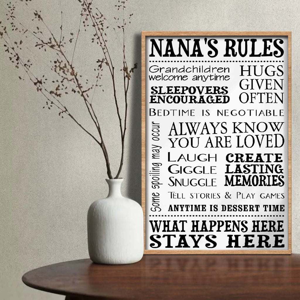 Personalized Family Rules Poster Custom Gift for Grandma Poster GradoCreations