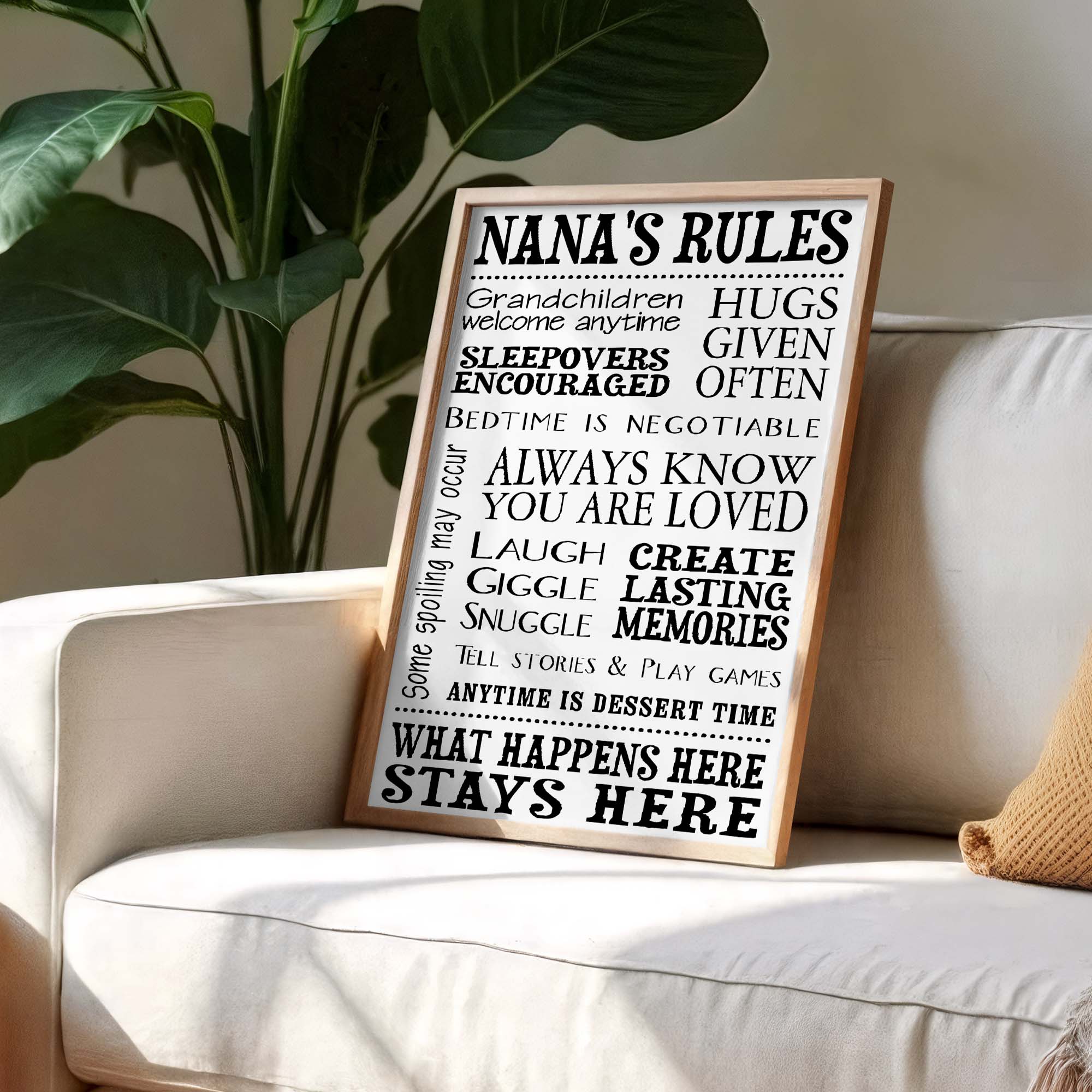 Personalized Family Rules Poster Custom Gift for Grandma Poster GradoCreations