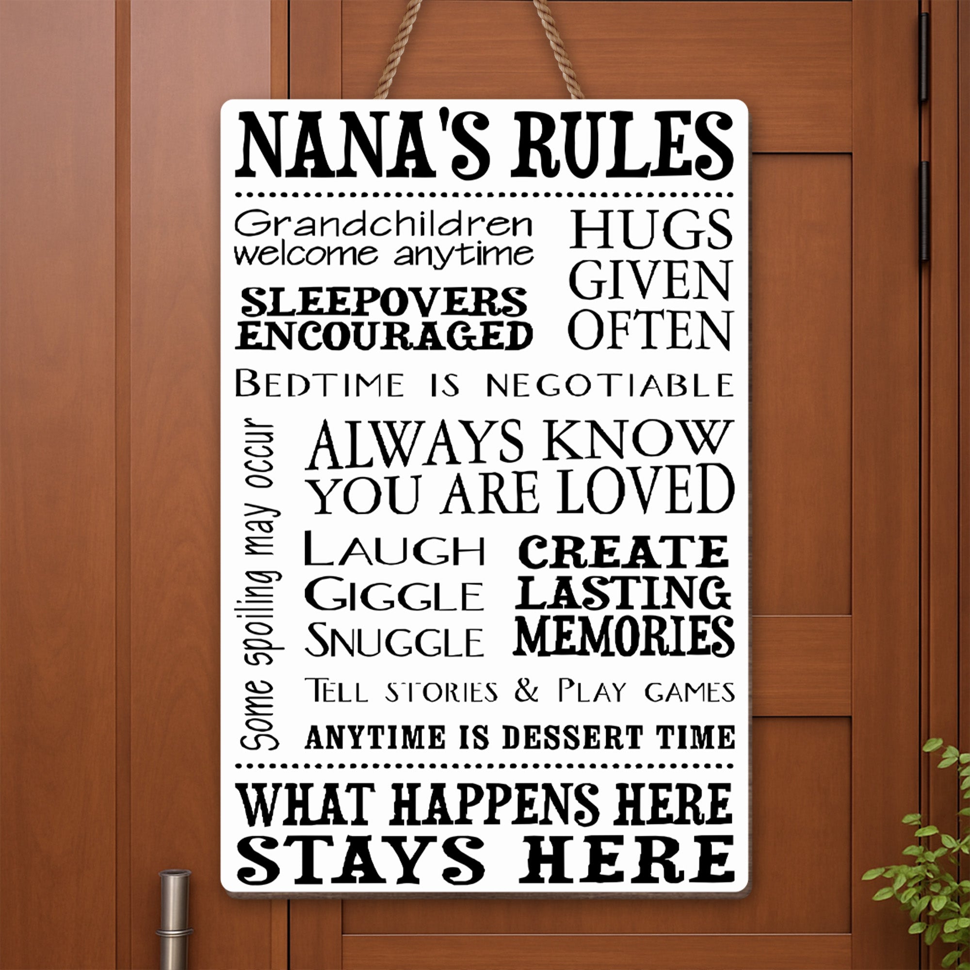 Personalized Wood Sign Custom Shape for Grandma Family Decor Wood Sign GradoCreations