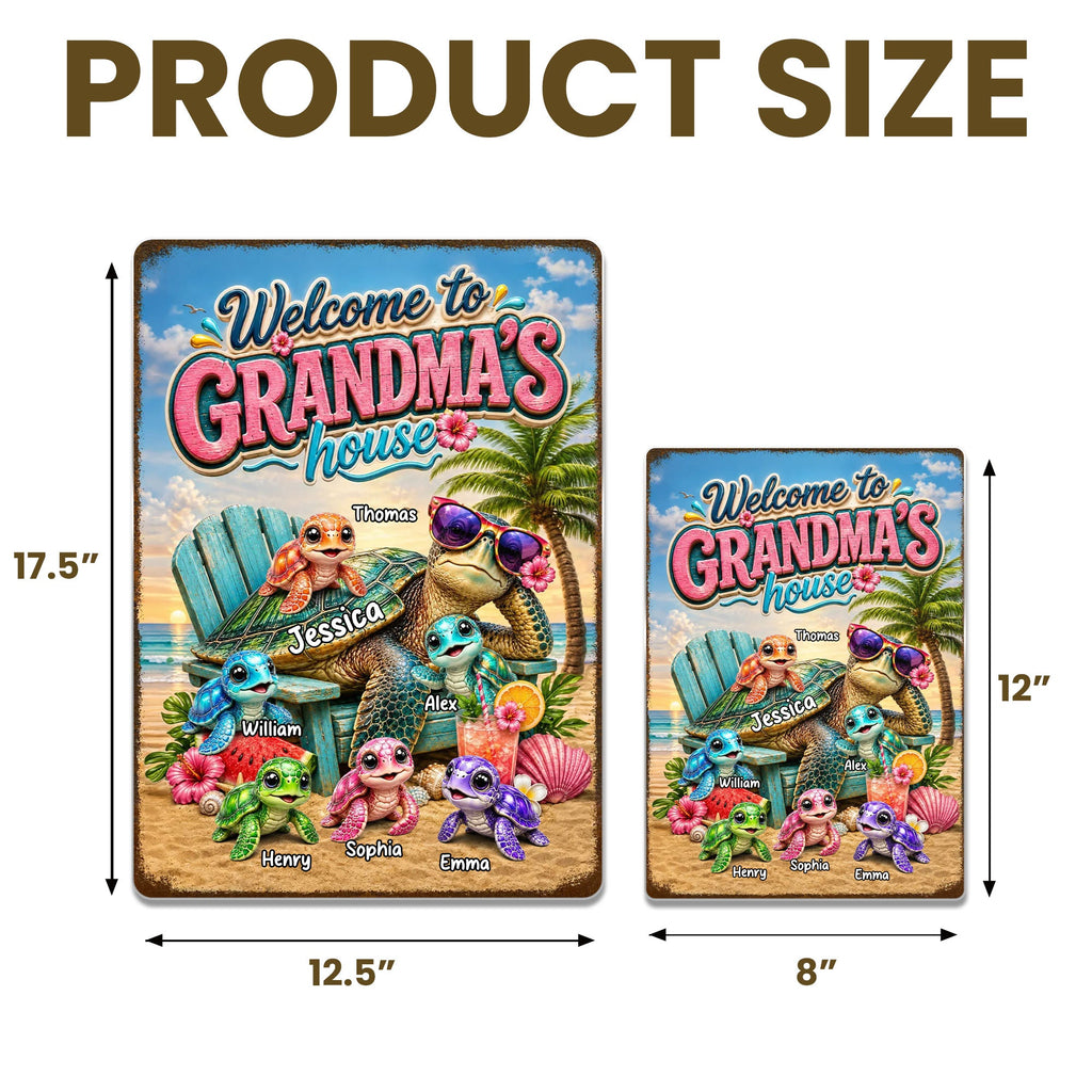 Personalized Metal Sign Welcome To Grandma's House Gift Metal Sign GradoCreations