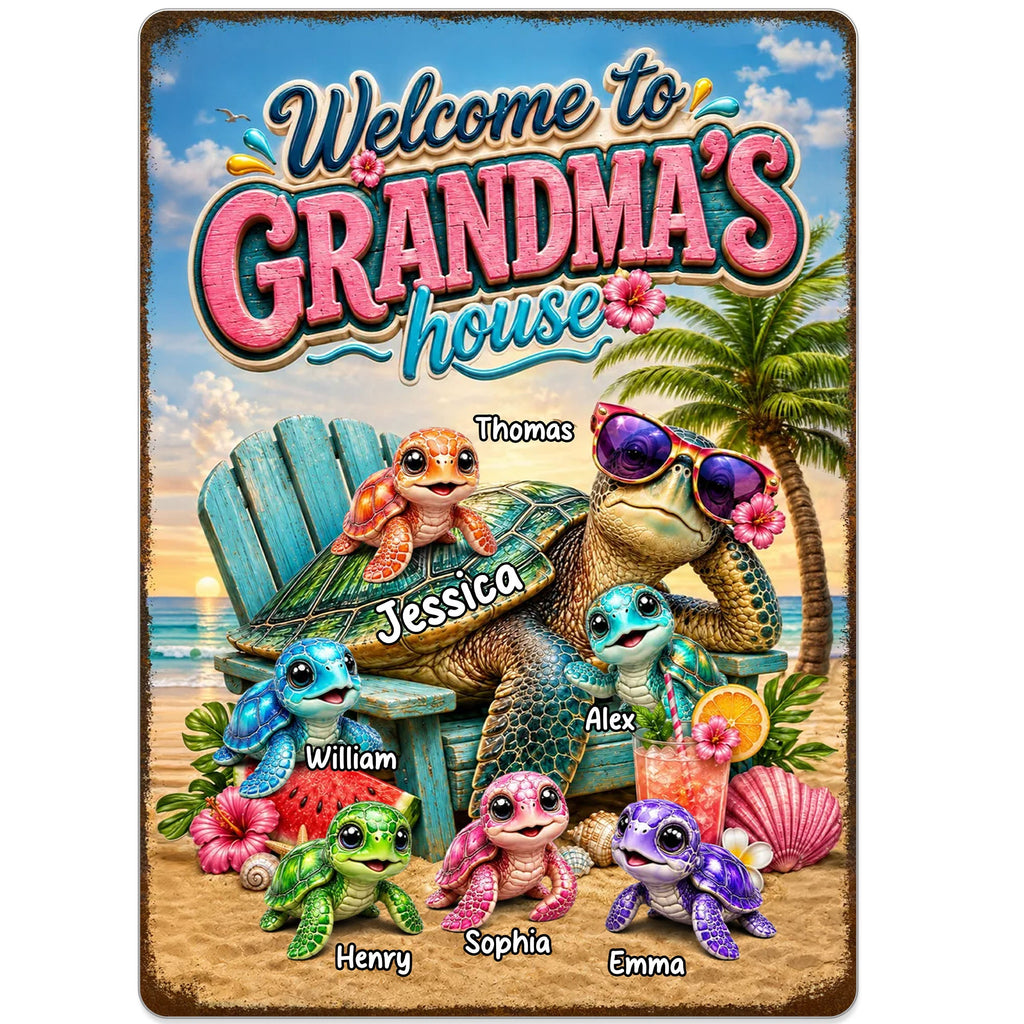 Personalized Metal Sign Welcome To Grandma's House Gift Metal Sign GradoCreations
