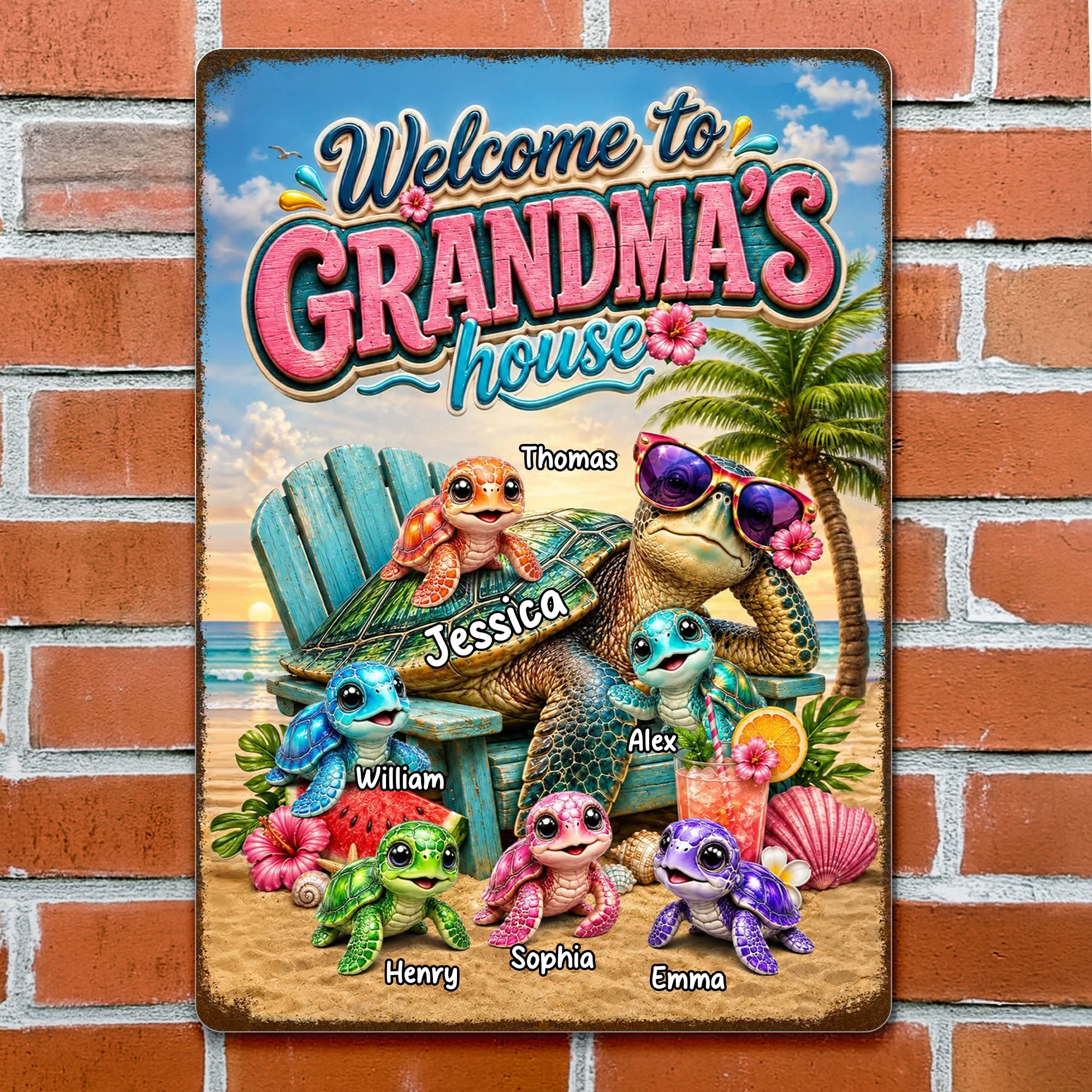 Personalized Metal Sign Welcome To Grandma's House Gift Metal Sign GradoCreations