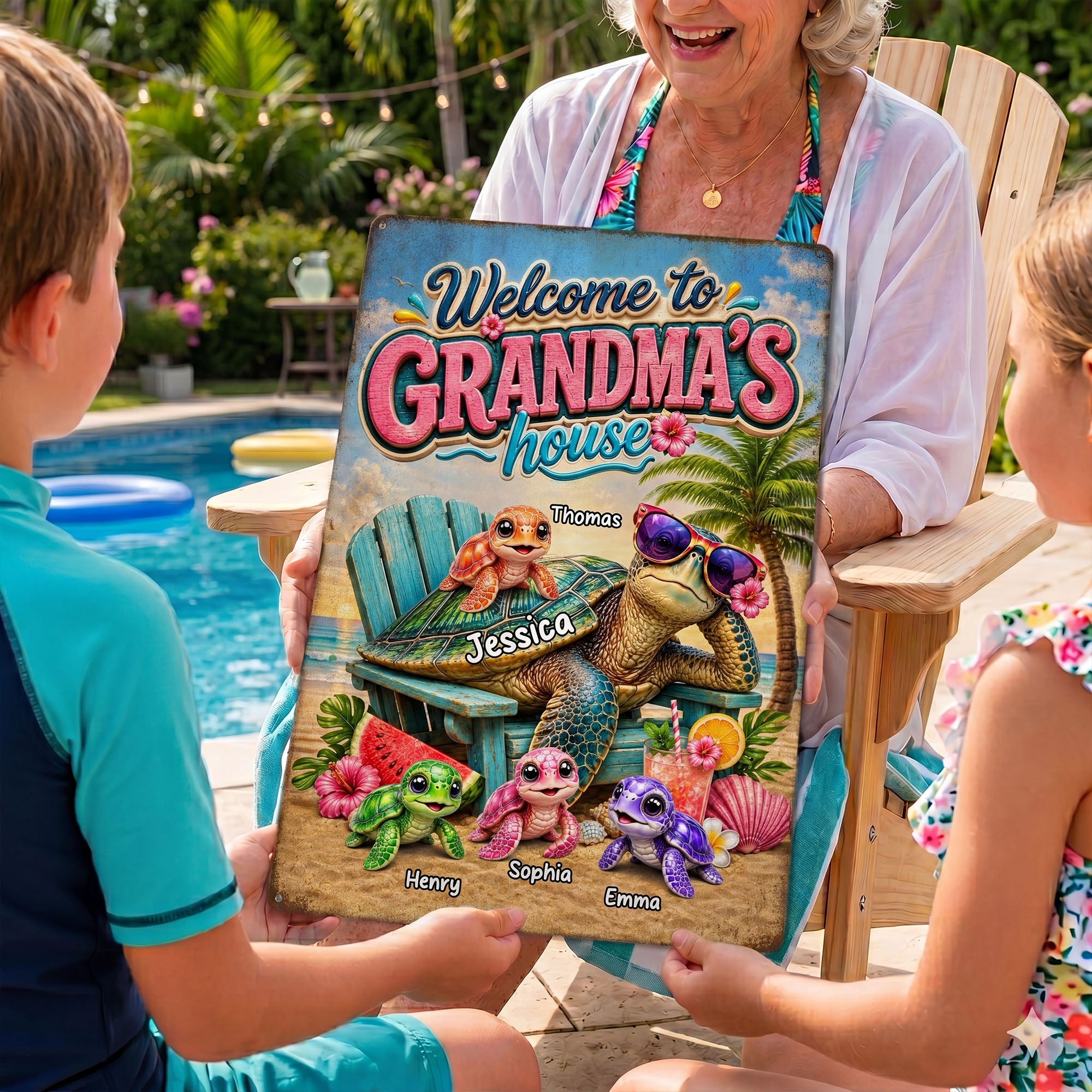 Personalized Metal Sign Welcome To Grandma's House Gift Metal Sign GradoCreations