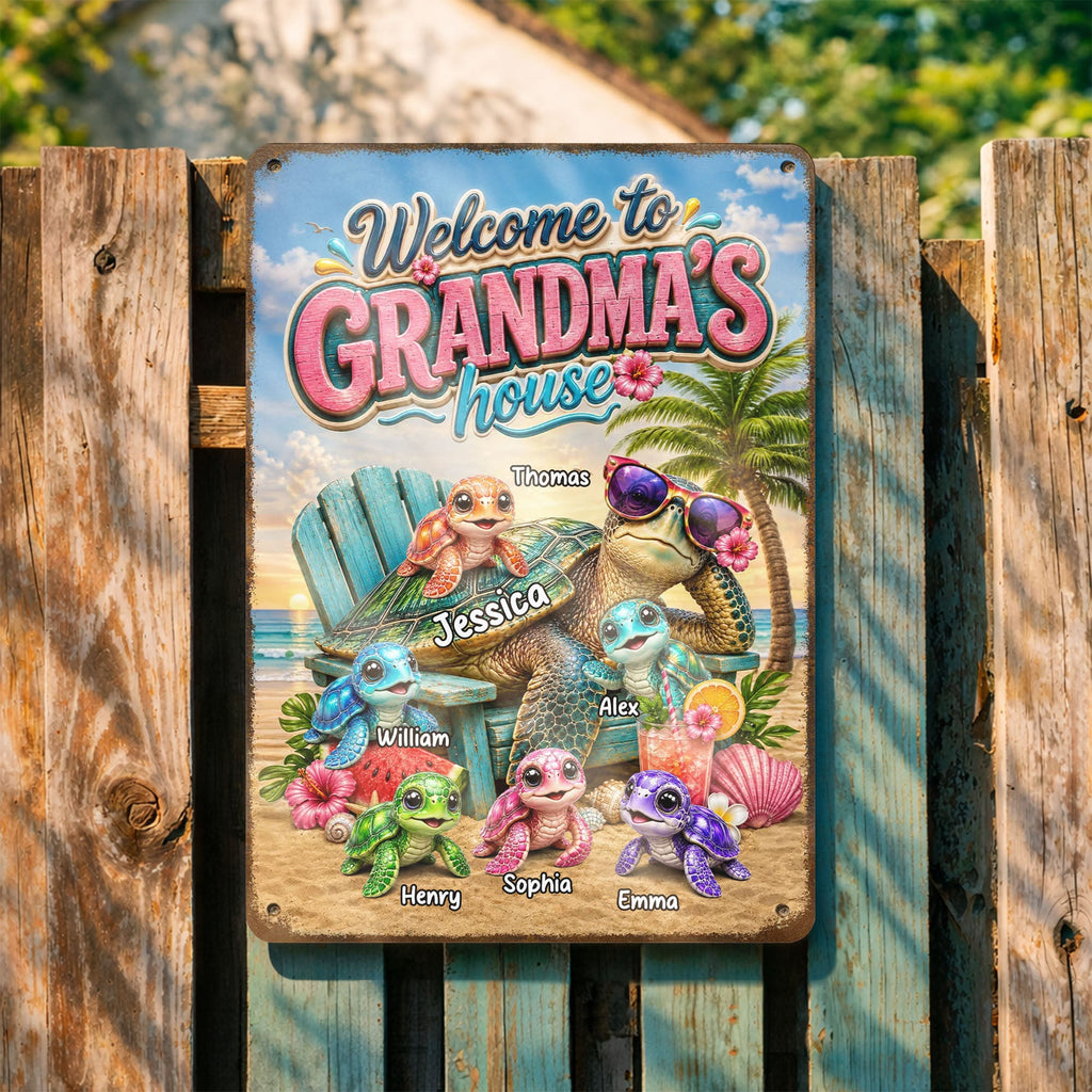 Personalized Metal Sign Welcome To Grandma's House Gift Metal Sign GradoCreations