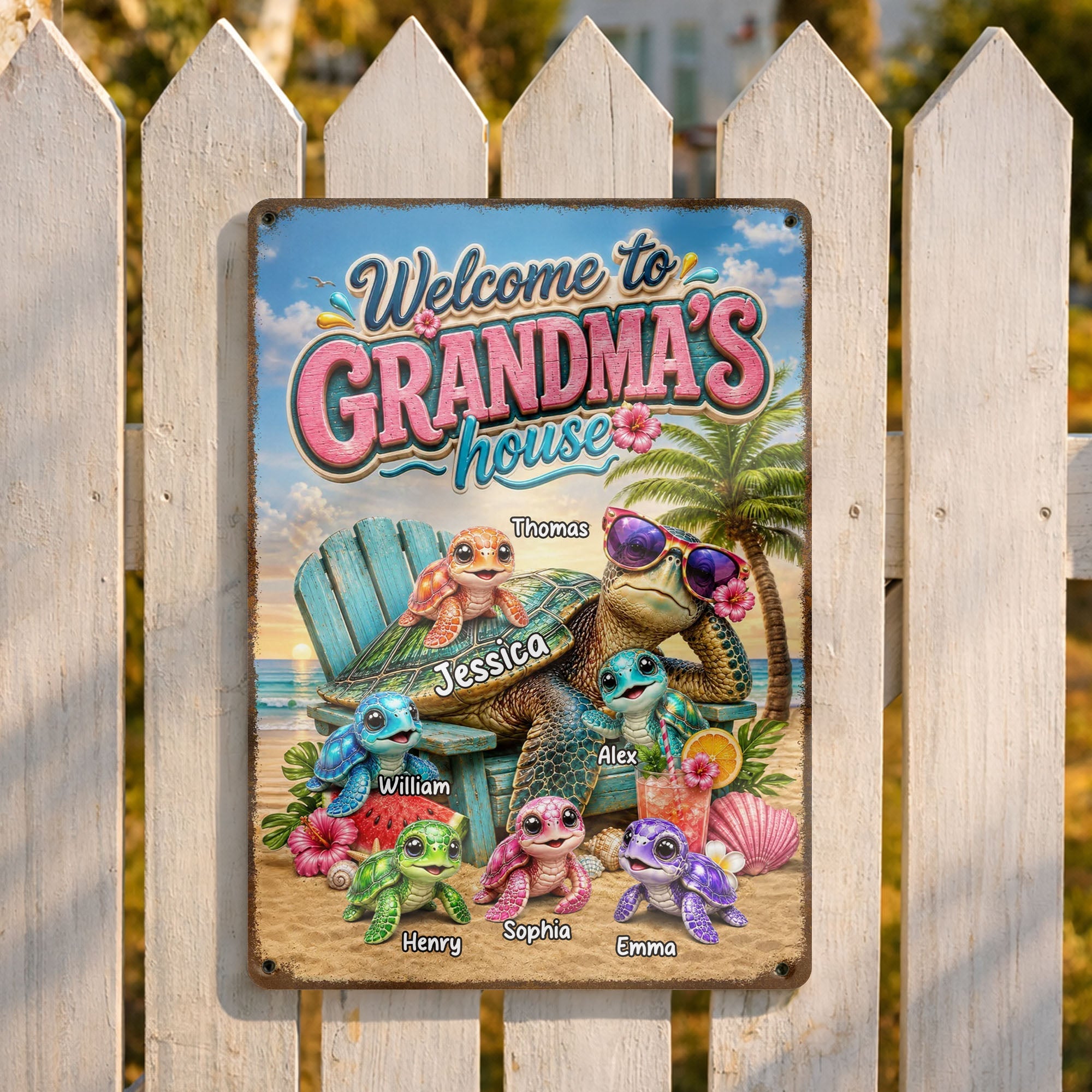Personalized Metal Sign Welcome To Grandma's House Gift Metal Sign GradoCreations