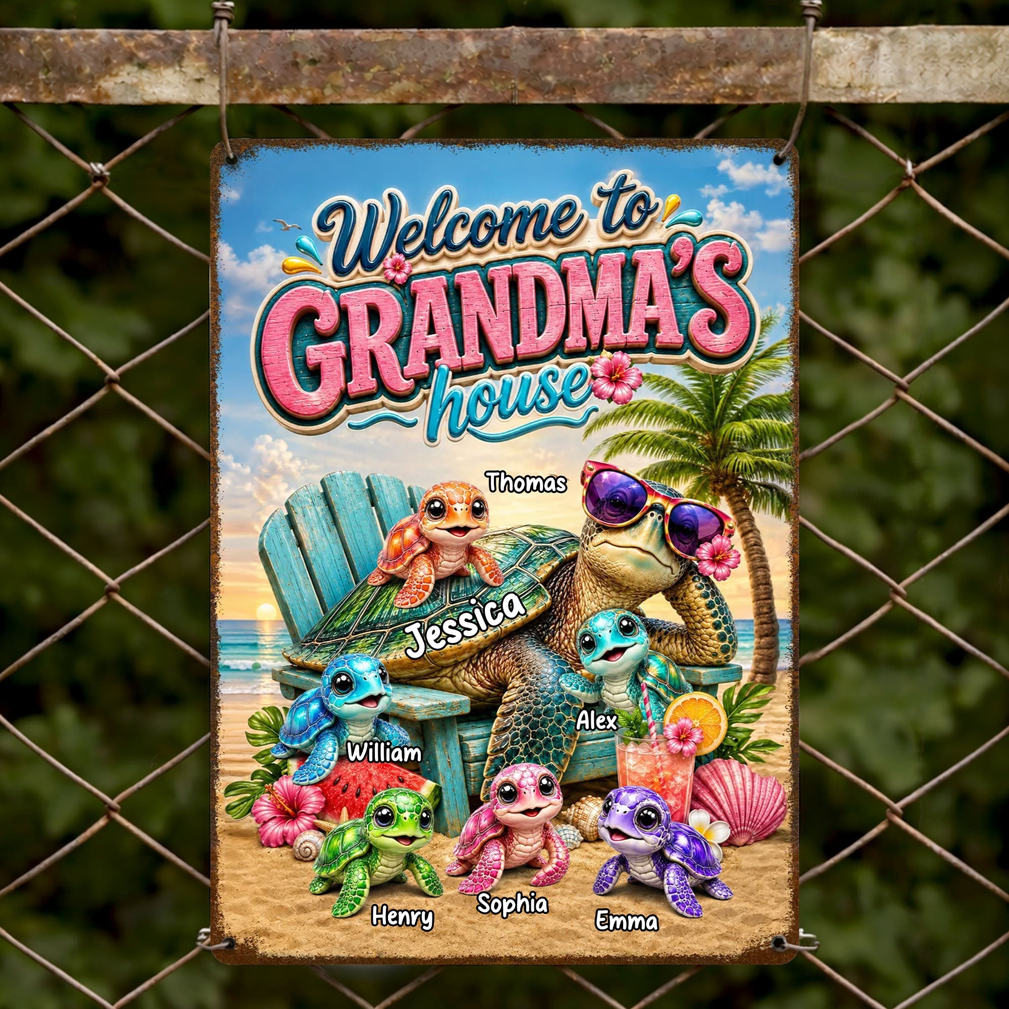 Personalized Metal Sign Welcome To Grandma's House Gift Metal Sign GradoCreations