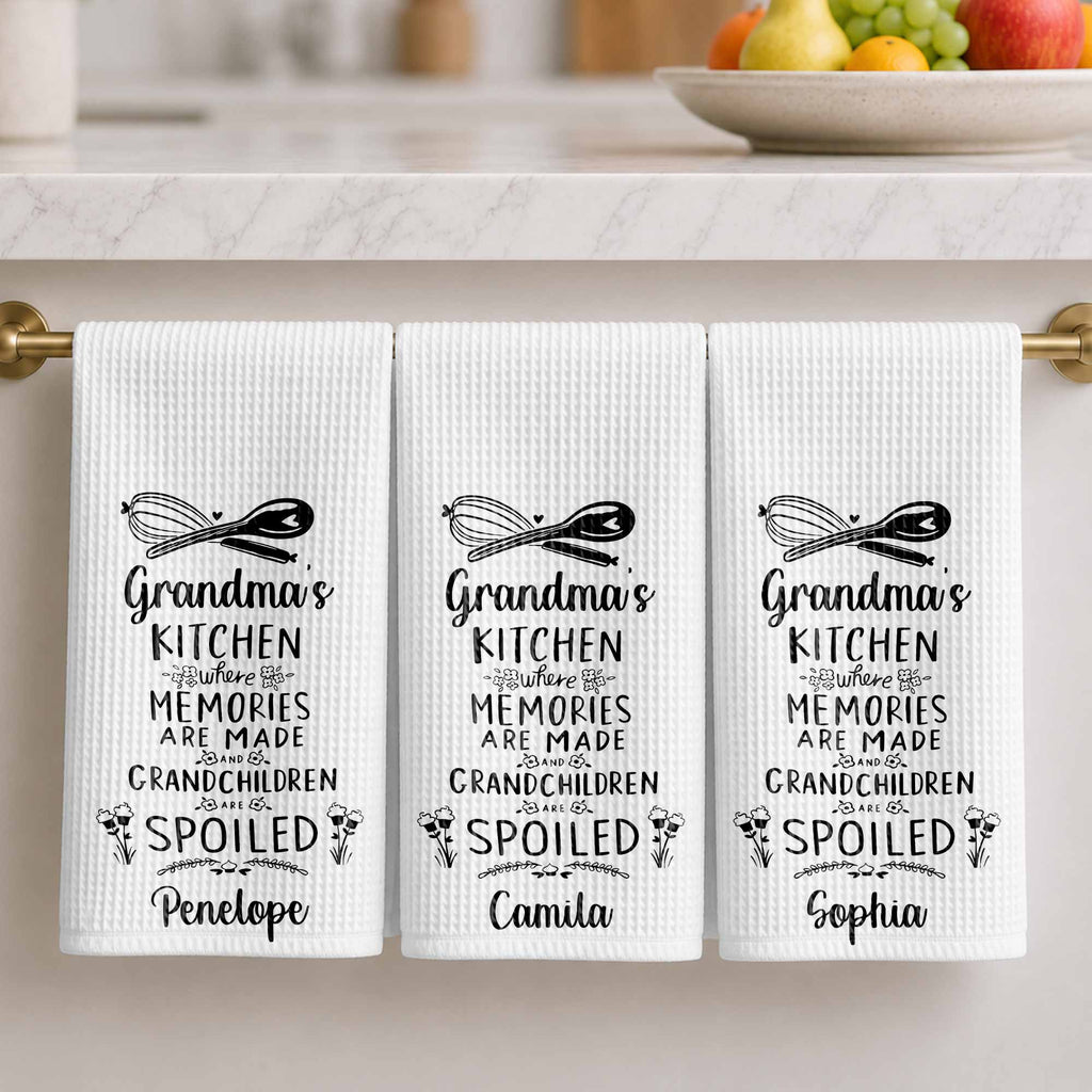 Personalized Kitchen Towel Custom Name Gift for Grandma