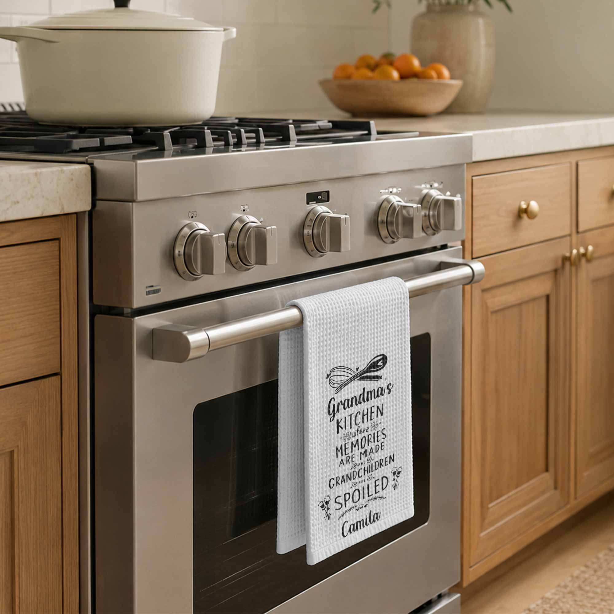 Personalized Kitchen Towel Custom Name Gift for Grandma
