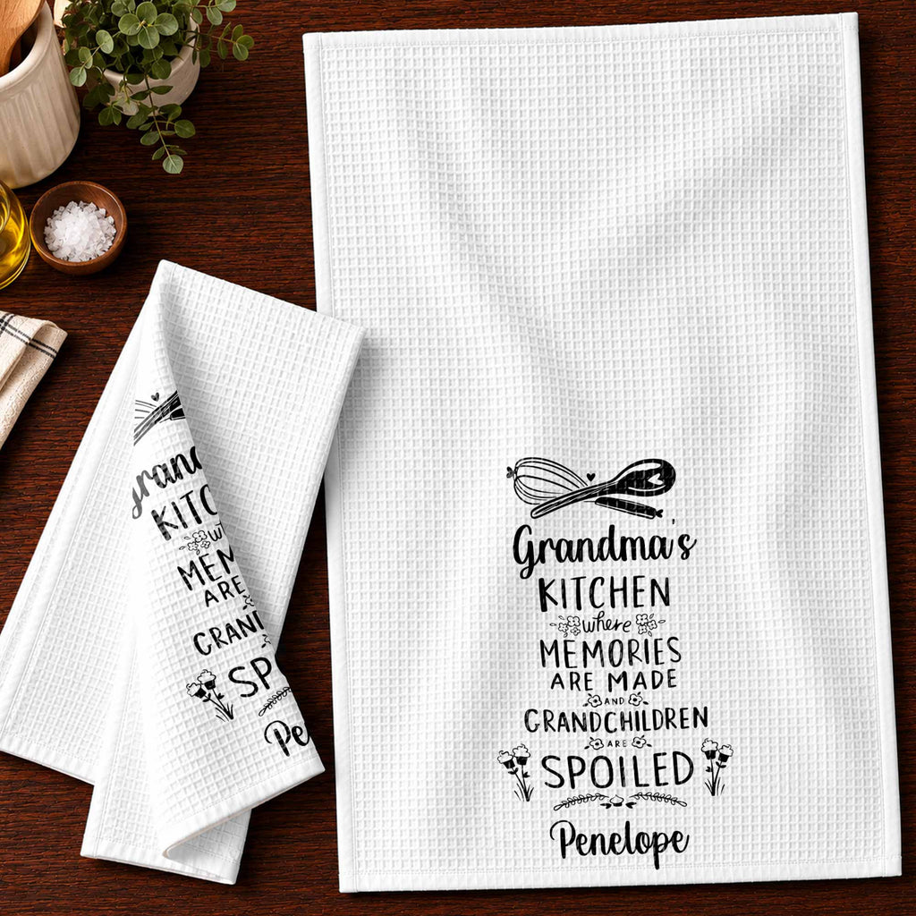 Personalized Kitchen Towel Custom Name Gift for Grandma