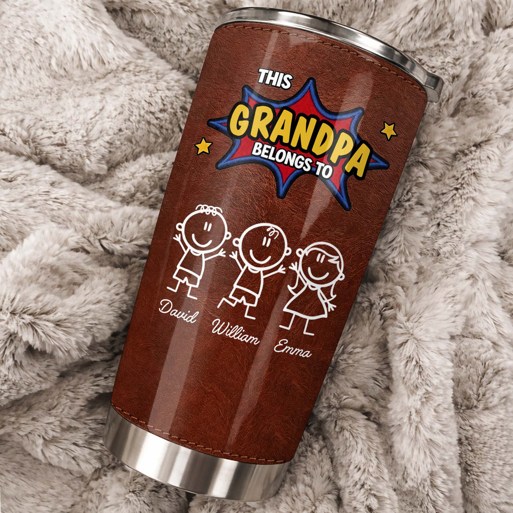 Personalized Stainless Steel Tumbler Custom Kid Art Gift for Grandpa Tumbler GradoCreations