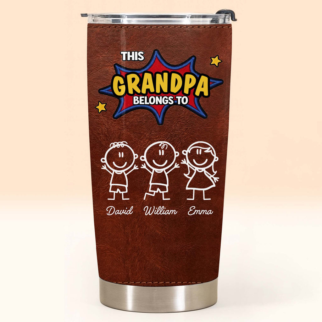Personalized Stainless Steel Tumbler Custom Kid Art Gift for Grandpa Tumbler GradoCreations