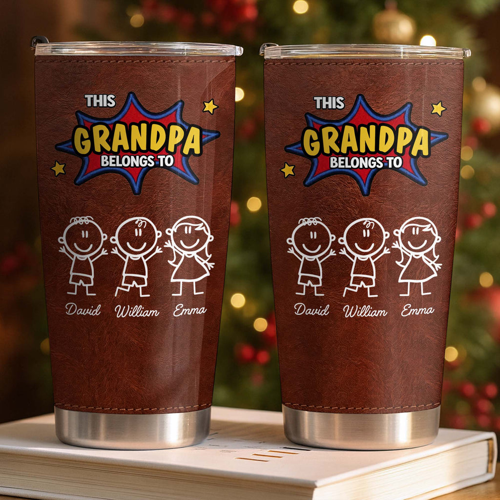 Personalized Stainless Steel Tumbler Custom Kid Art Gift for Grandpa Tumbler GradoCreations