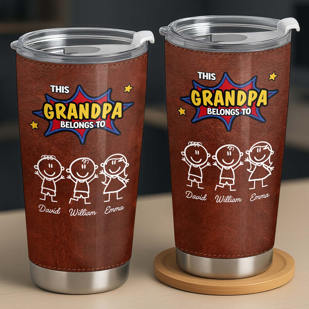 Personalized Stainless Steel Tumbler Custom Kid Art Gift for Grandpa Tumbler GradoCreations