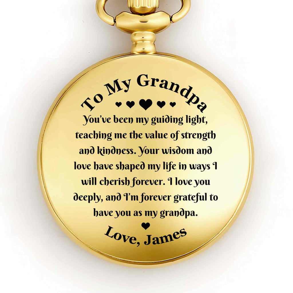 Personalized Custom Pocket Watch Engraved Gift for Grandpa Pocket Watch GradoCreations