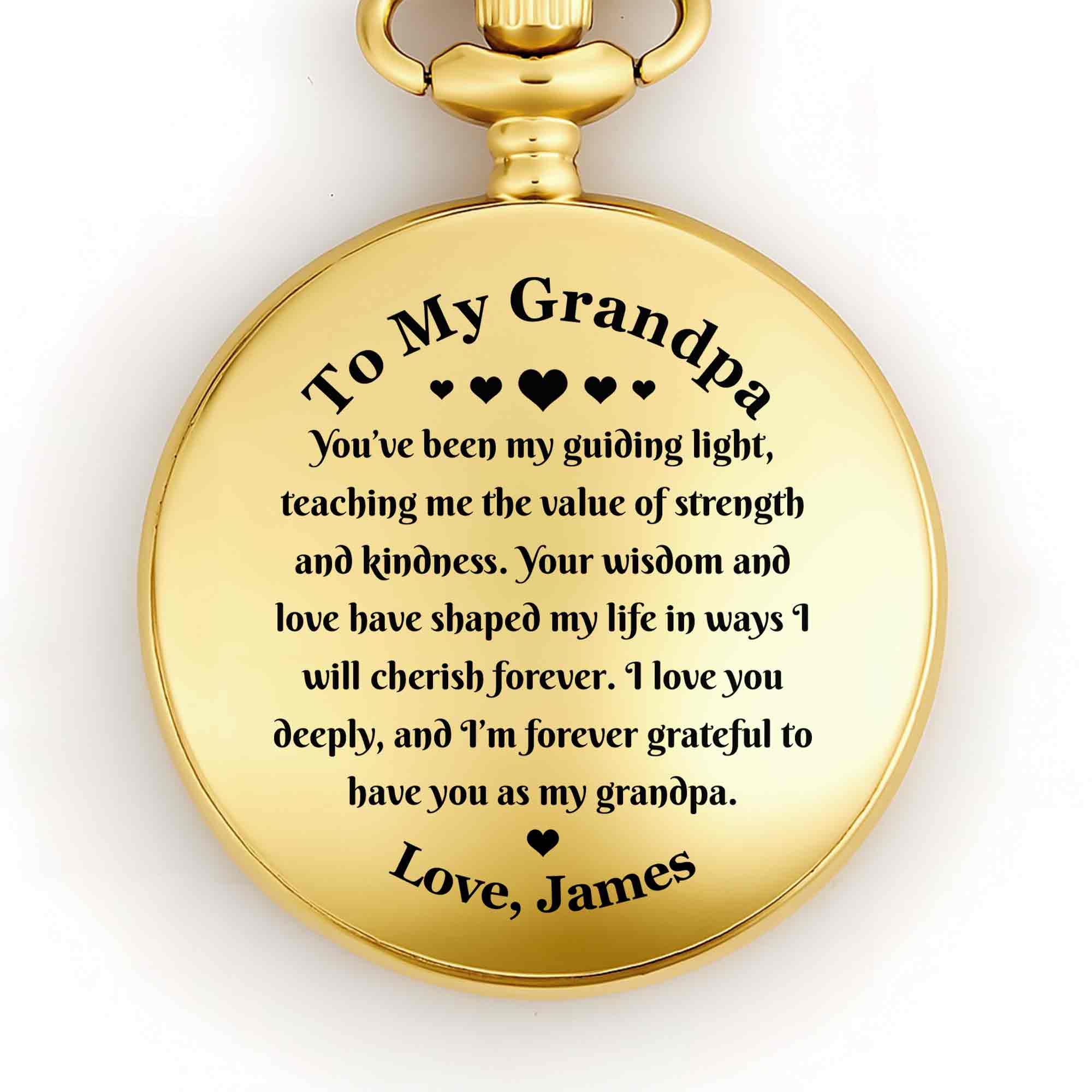 Personalized Custom Pocket Watch Engraved Gift for Grandpa Pocket Watch GradoCreations