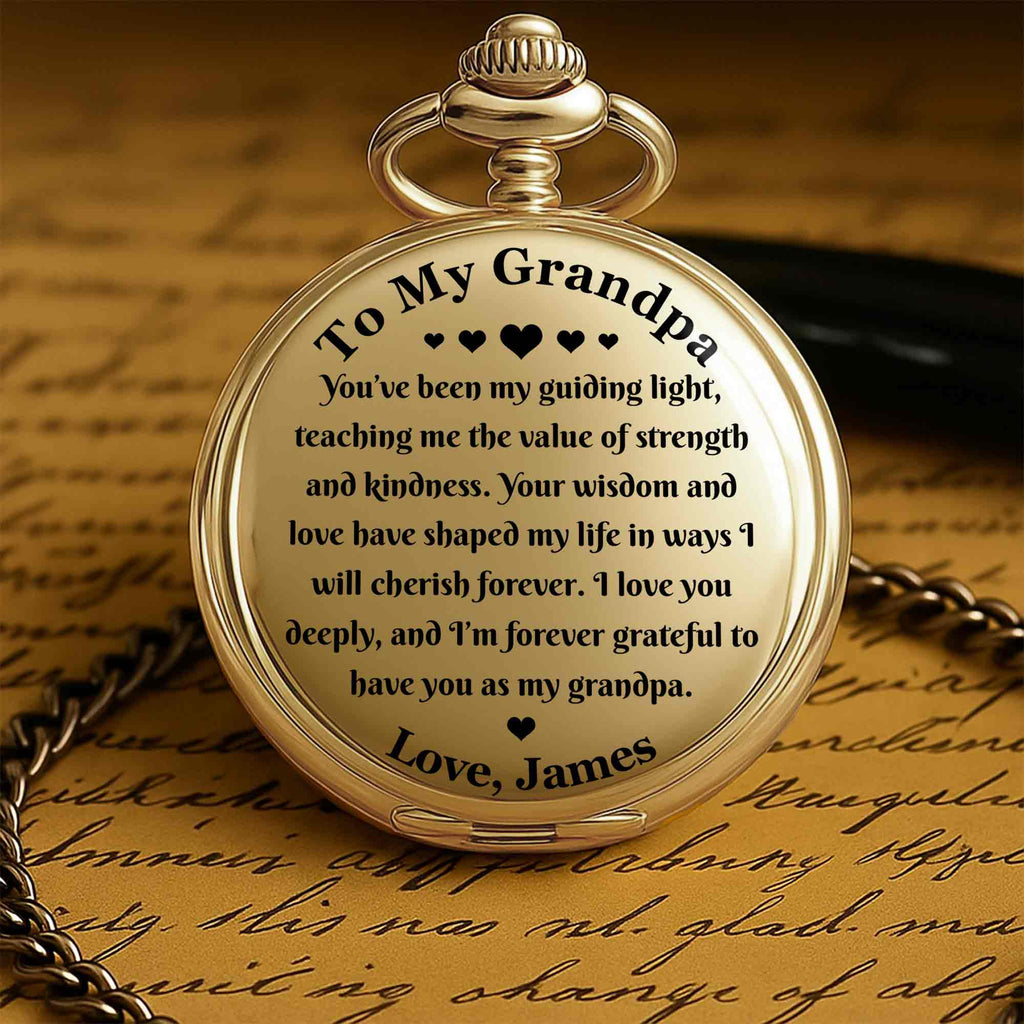 Personalized Custom Pocket Watch Engraved Gift for Grandpa Pocket Watch GradoCreations