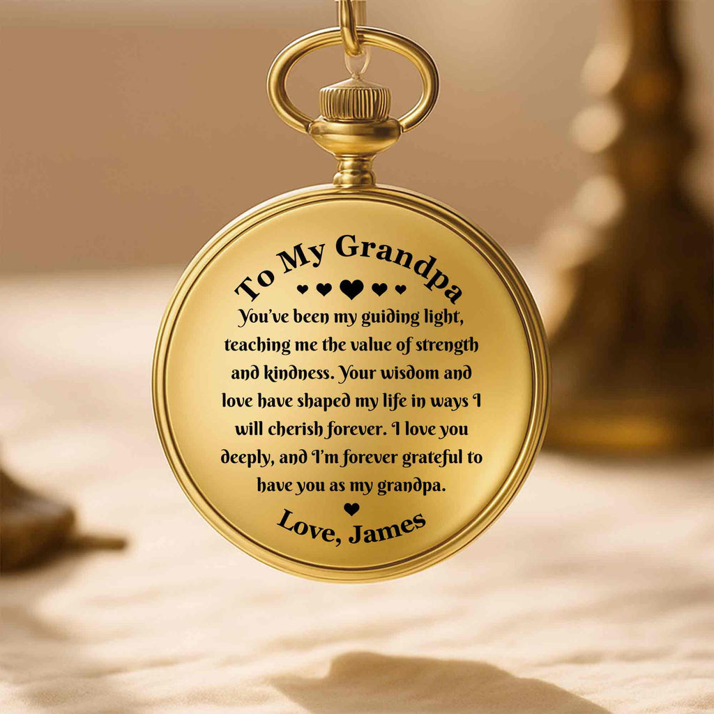 Personalized Custom Pocket Watch Engraved Gift for Grandpa Pocket Watch GradoCreations