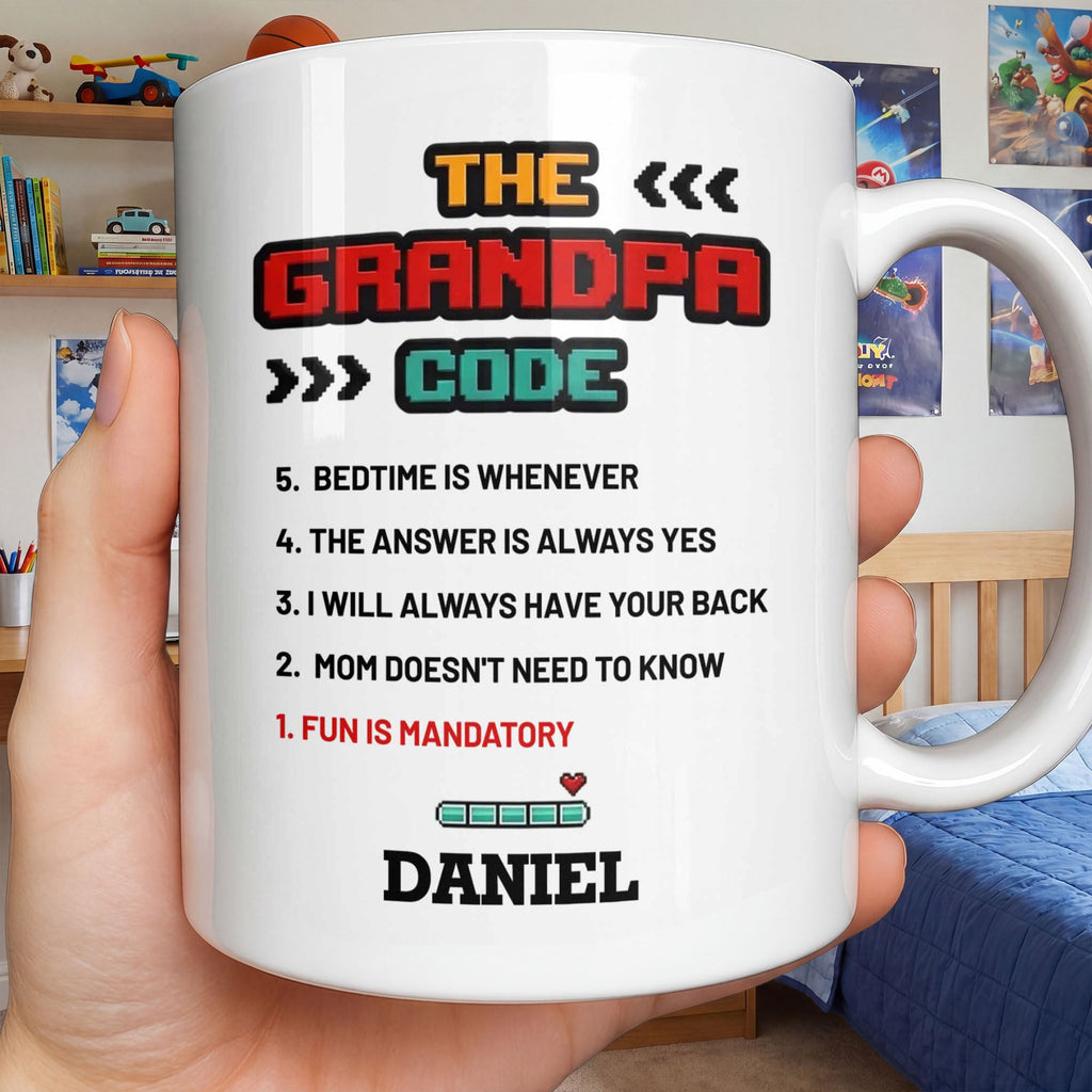 Personalized Grandpa Coffee Mug Video Game Loading Bar Gift Edge-to-edge Mug GradoCreations