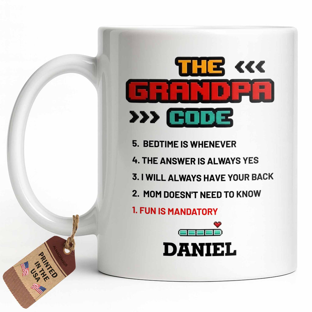 Personalized Grandpa Coffee Mug Video Game Loading Bar Gift Edge-to-edge Mug GradoCreations