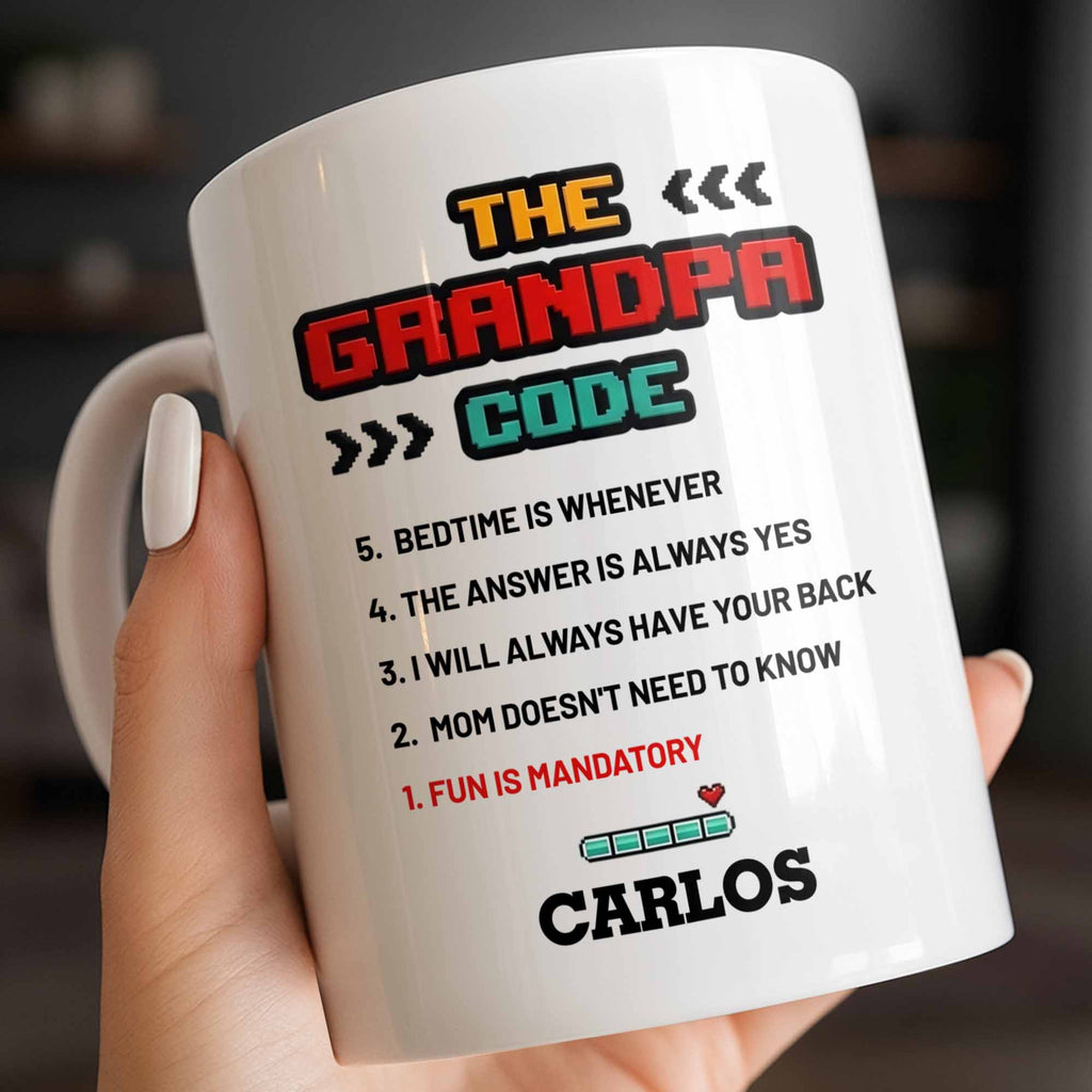 Personalized Grandpa Coffee Mug Video Game Loading Bar Gift Edge-to-edge Mug GradoCreations
