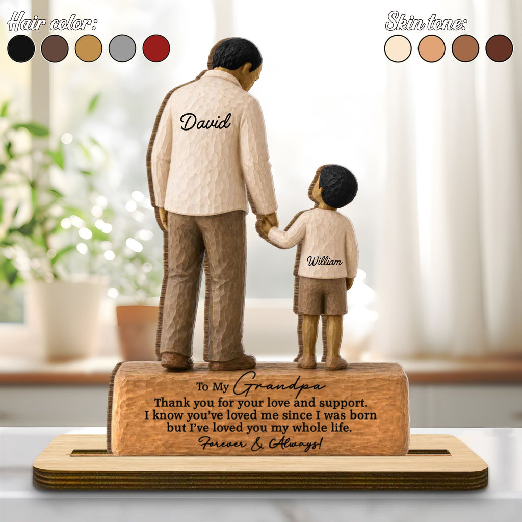 Personalized 2-Layer Wood Plaque Custom Message for Grandpa Wood Plaque GradoCreations