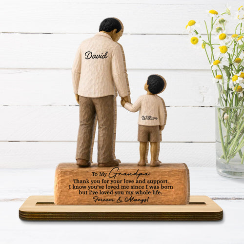 Personalized 2-Layer Wood Plaque Custom Message for Grandpa Wood Plaque GradoCreations