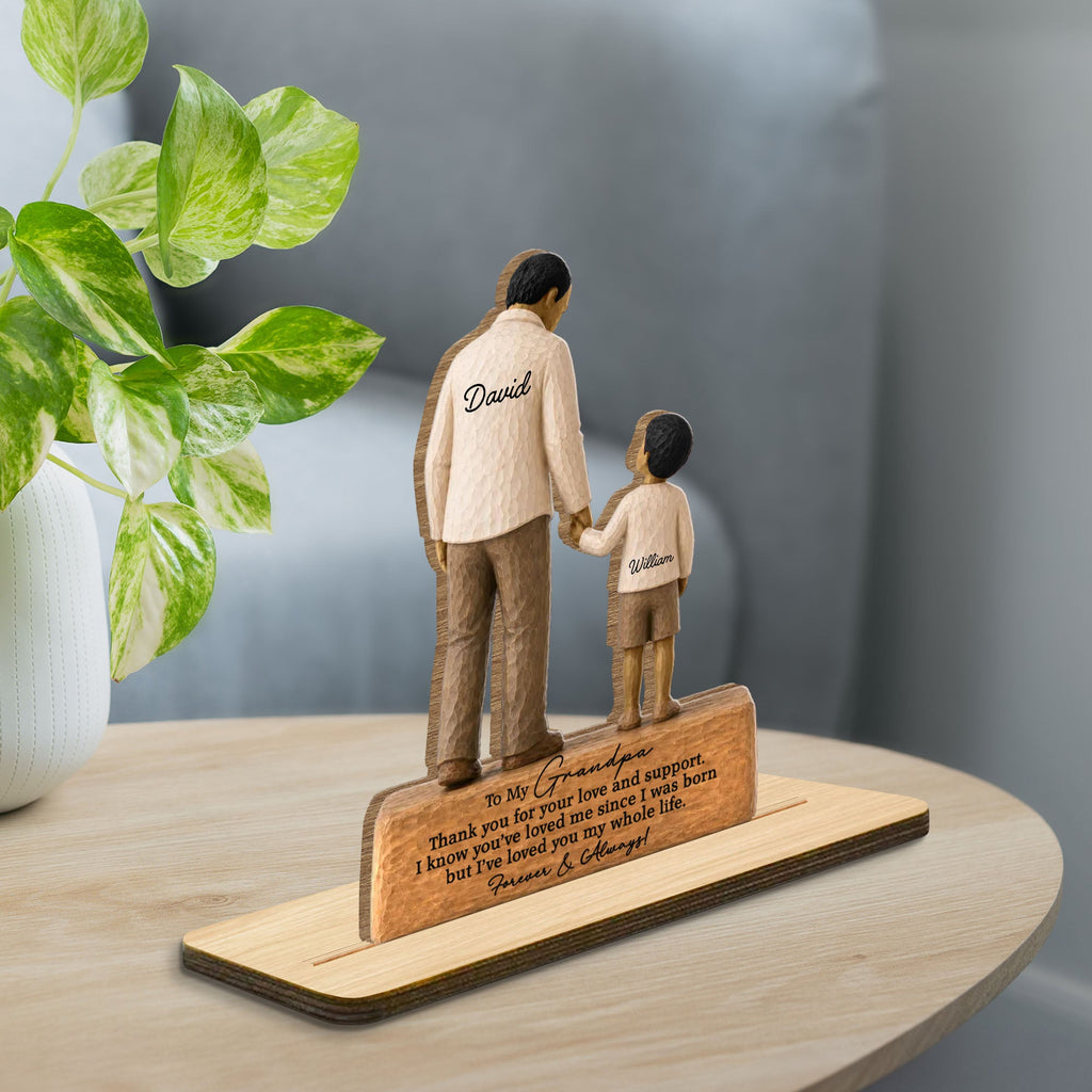 Personalized 2-Layer Wood Plaque Custom Message for Grandpa Wood Plaque GradoCreations