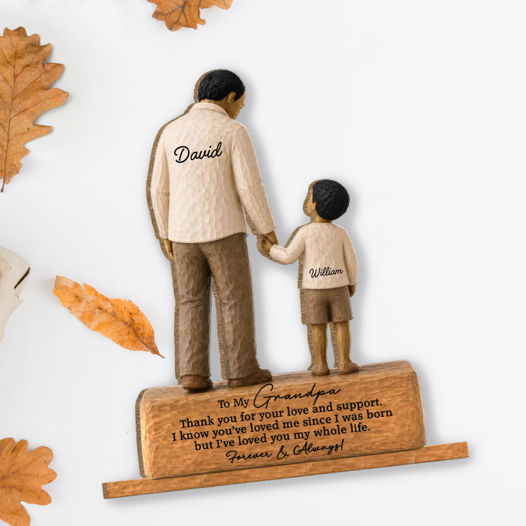 Personalized 2-Layer Wood Plaque Custom Message for Grandpa Wood Plaque GradoCreations