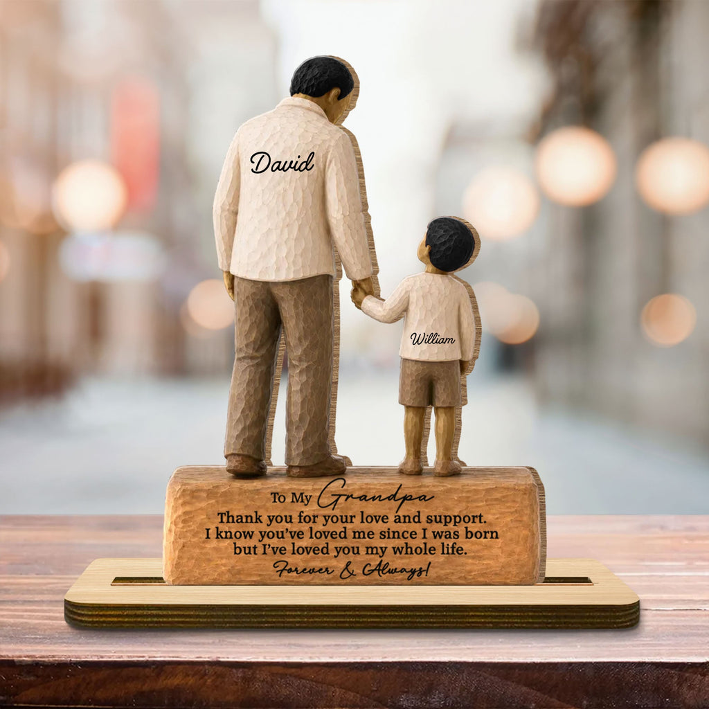 Personalized 2-Layer Wood Plaque Custom Message for Grandpa Wood Plaque GradoCreations