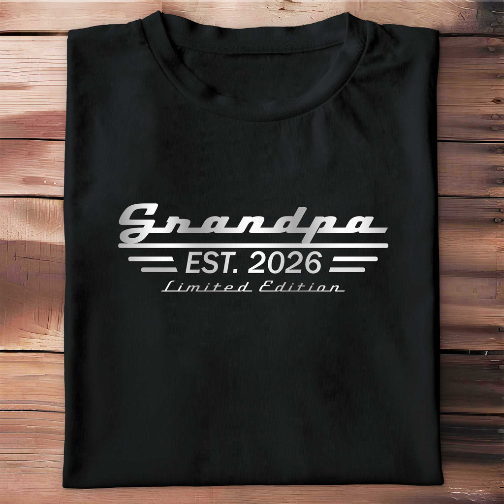 Personalized Grandpa EST Year Typography Tee or Hoodie Gift Shirt GradoCreations