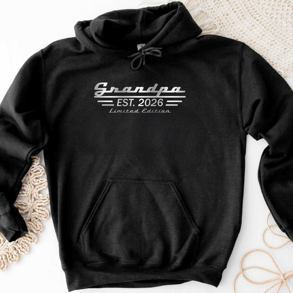Personalized Grandpa EST Year Typography Tee or Hoodie Gift Shirt GradoCreations