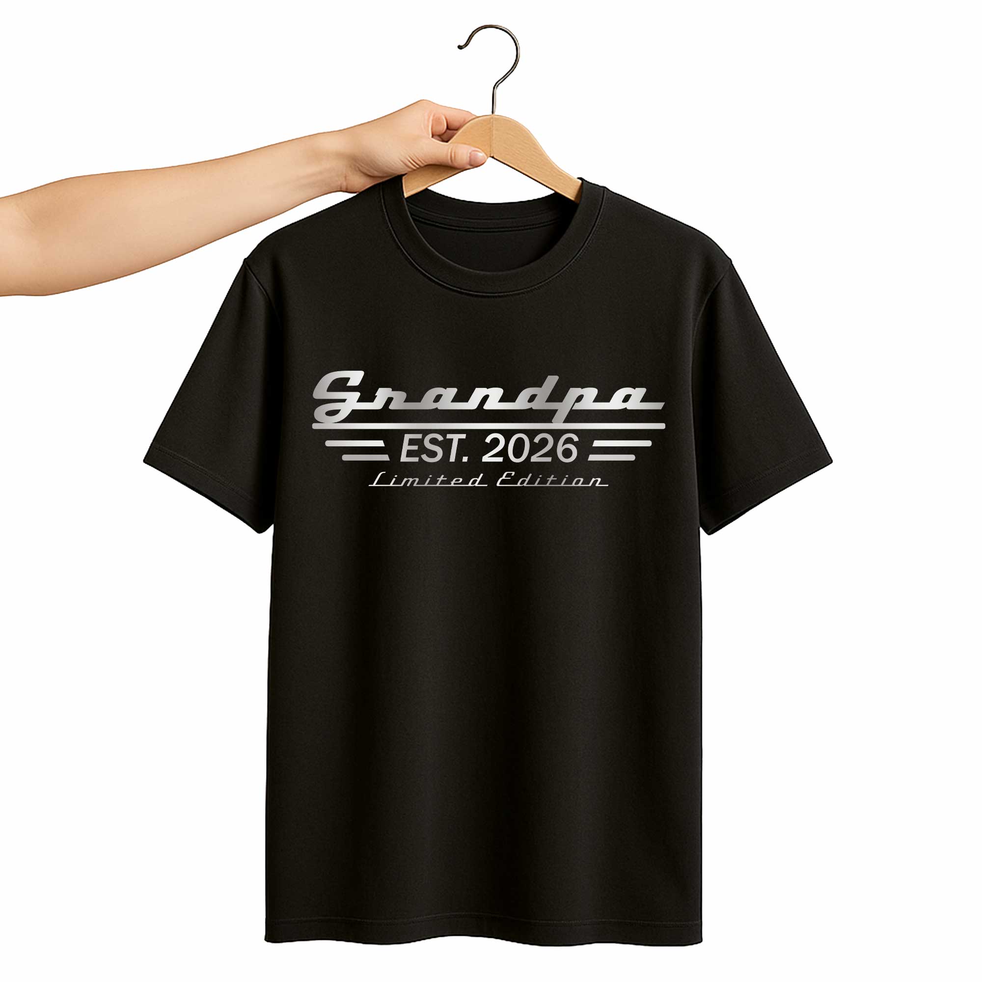 Personalized Grandpa EST Year Typography Tee or Hoodie Gift Shirt GradoCreations