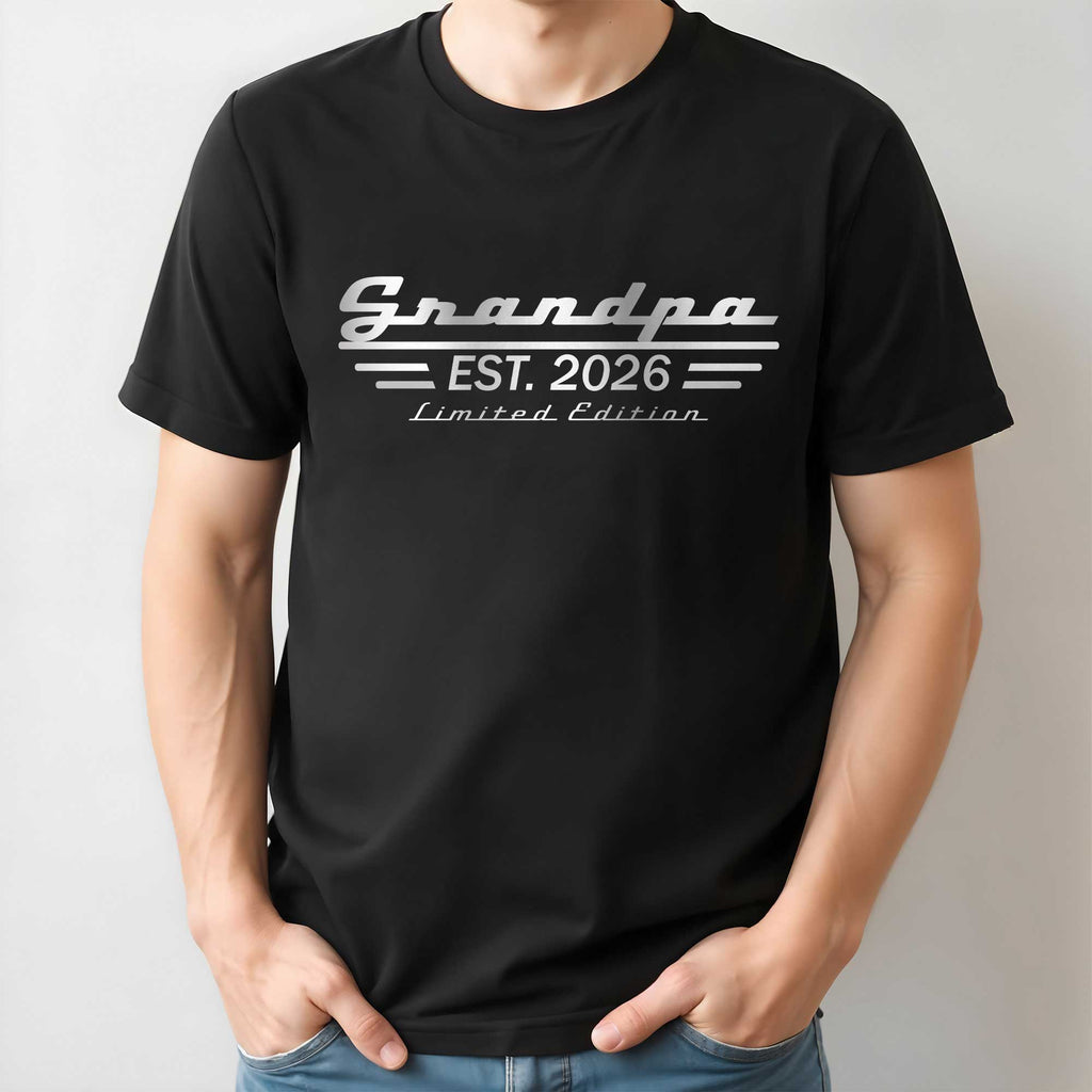 Personalized Grandpa EST Year Typography Tee or Hoodie Gift Shirt GradoCreations