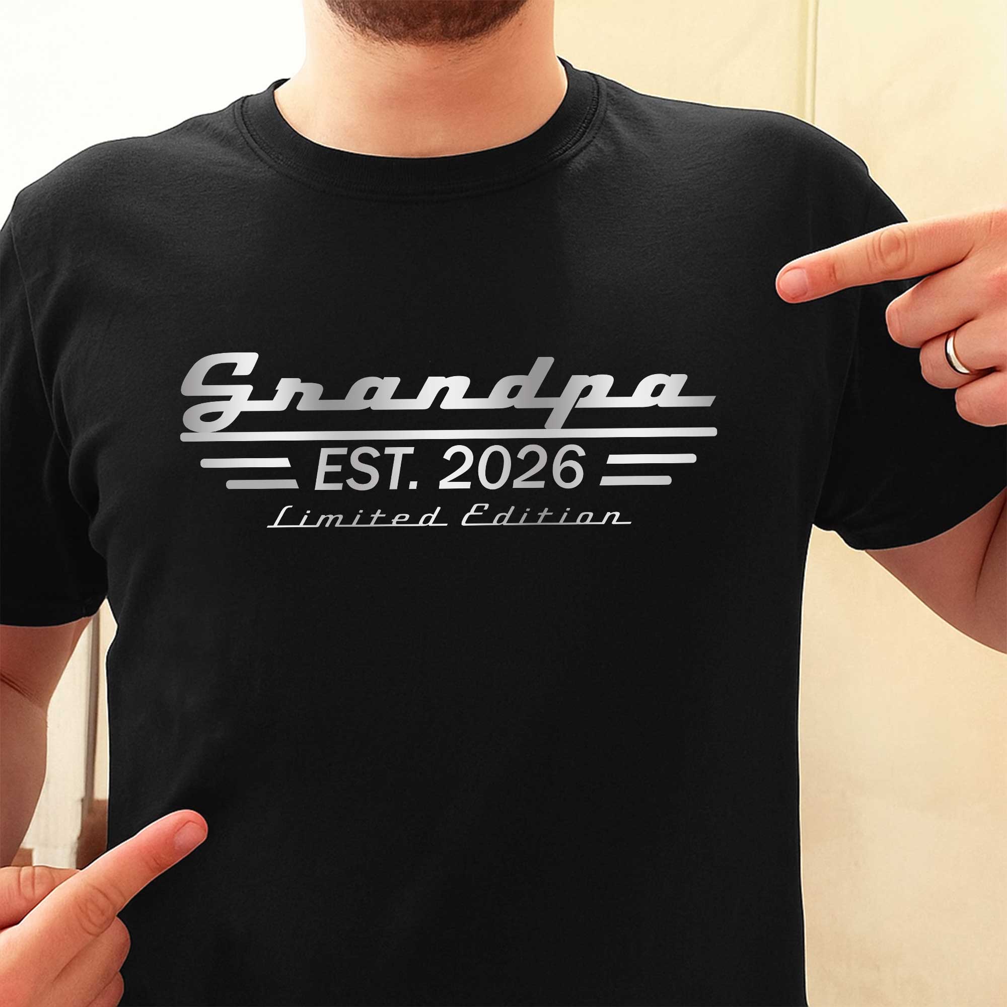 Personalized Grandpa EST Year Typography Tee or Hoodie Gift Shirt GradoCreations